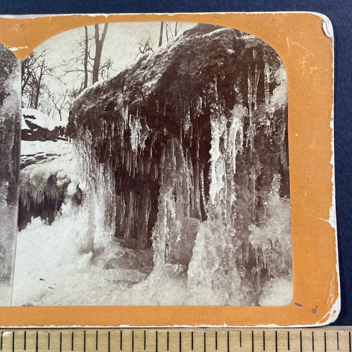Hermit's Cave Cascade Niagara Falls NY Stereoview Antique c1875 X1300