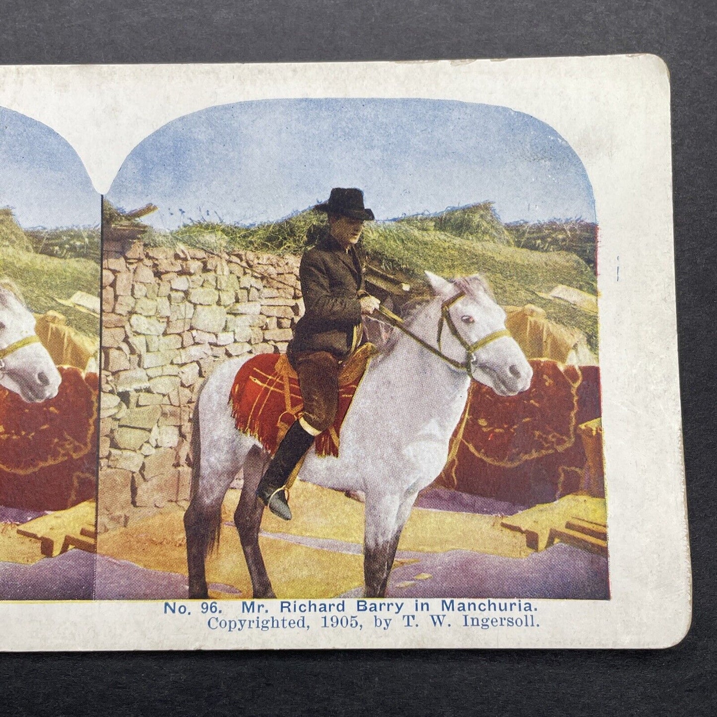 Antique 1905 Author Richard Barry In China Stereoview Photo Card P580-089