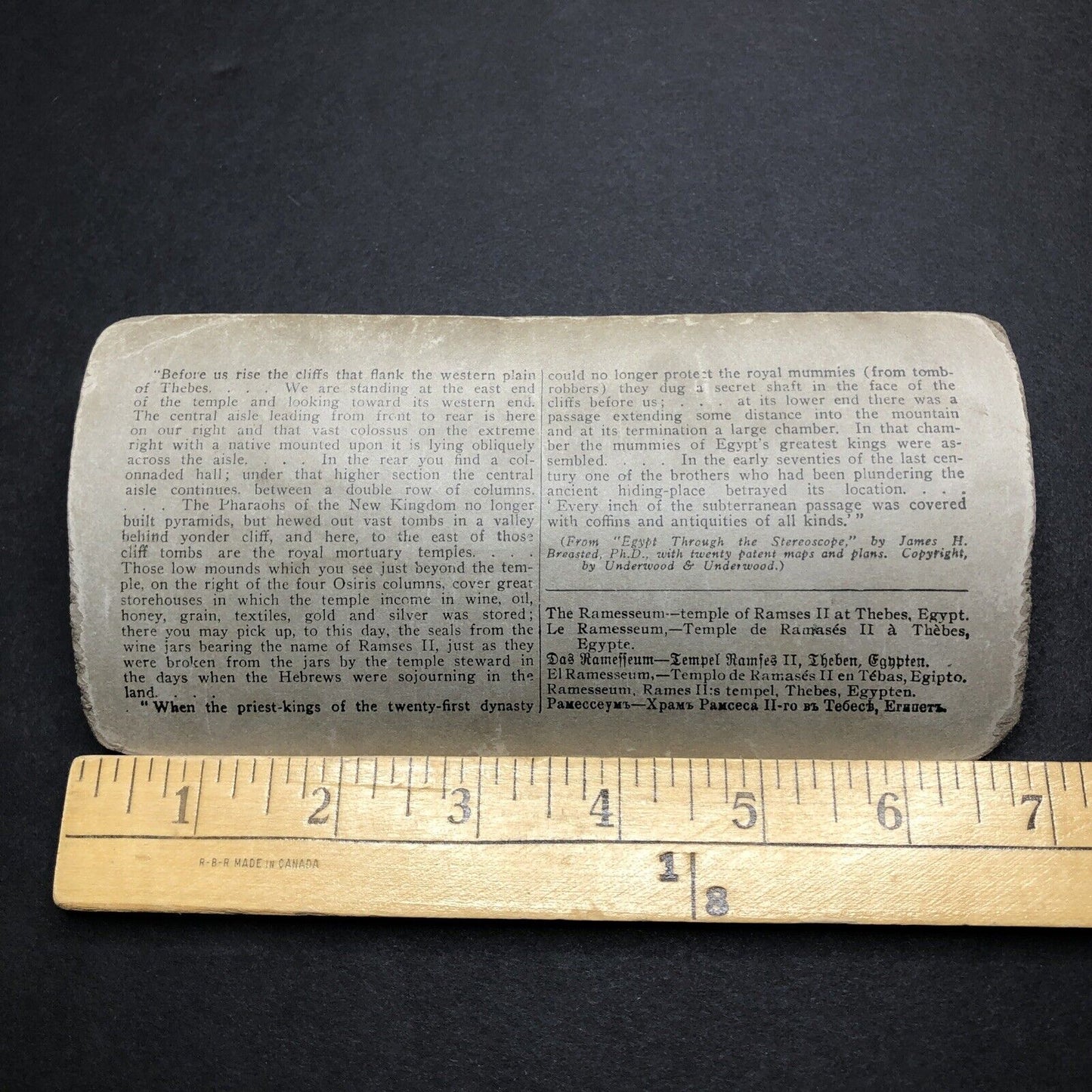 Antique 1910s Ramesseum Temple Luxor Egypt Stereoview Photo Card P2042