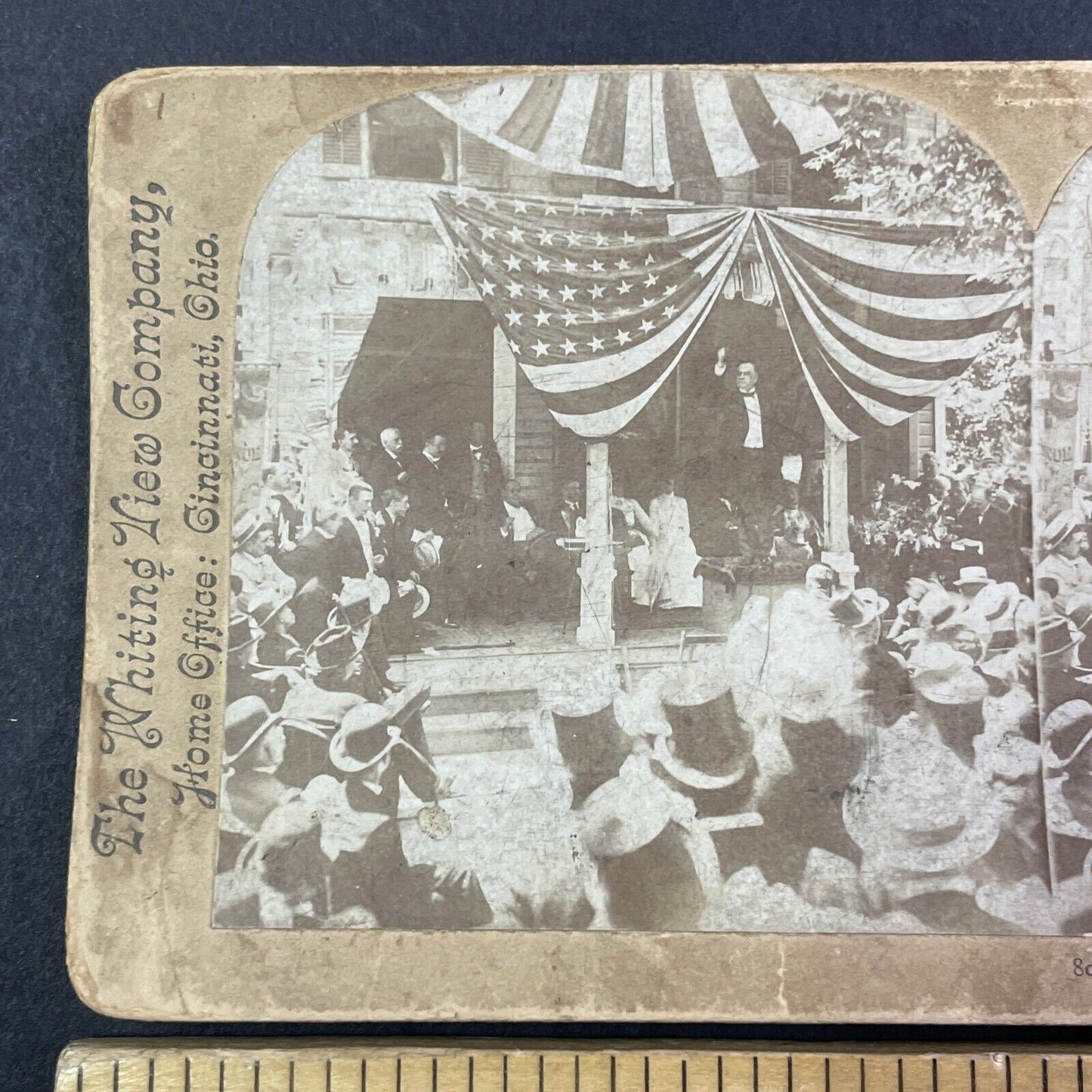 President William McKinley Announces Nomination Stereoview Antique c1900 Y1377