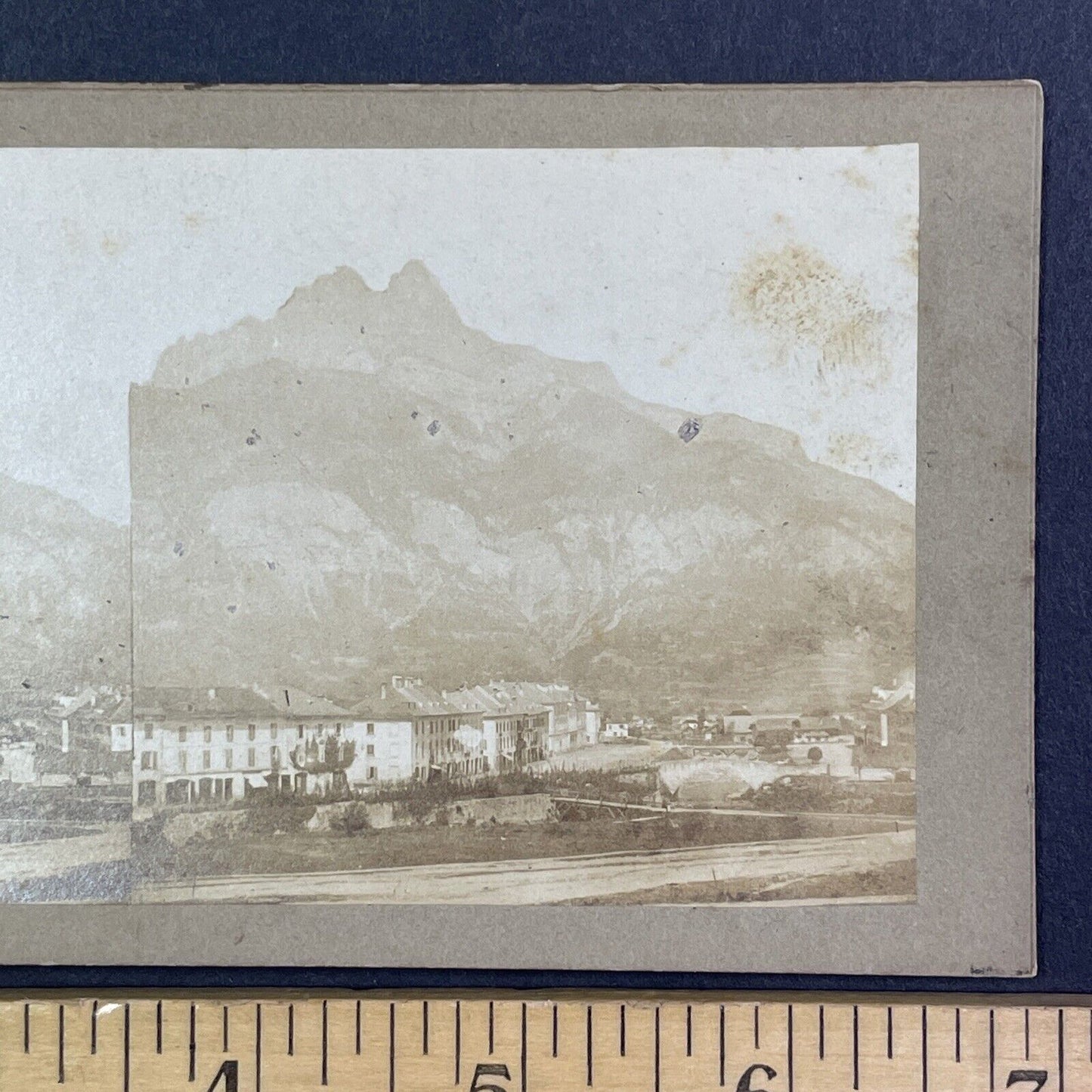 Sallanches Village Savoie France Stereoview Antique c1855 Y1113