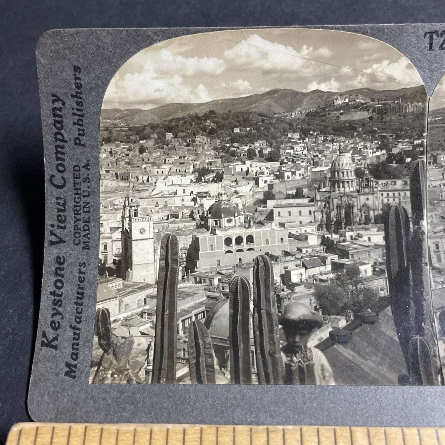 Antique 1910s Guanajuato Silver Mining City Stereoview Photo Card P4443