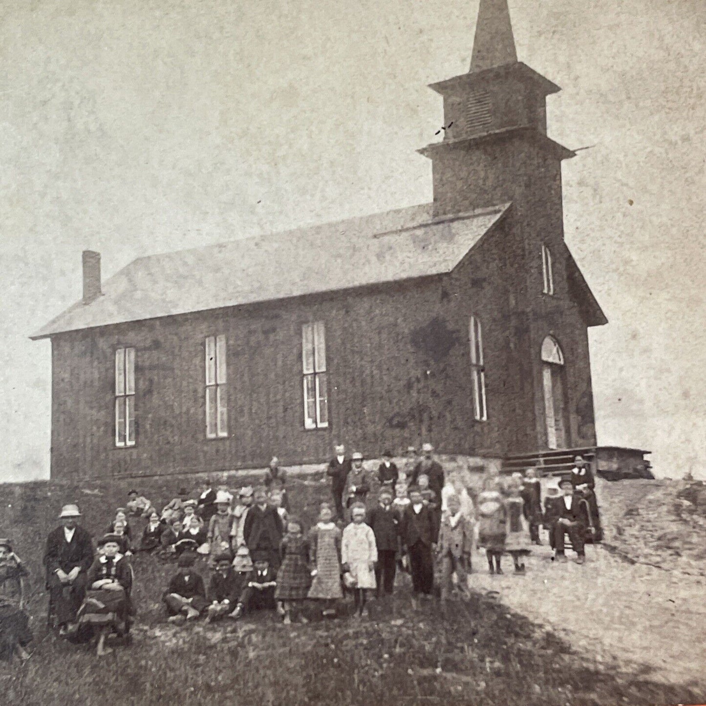 Metis Prairie Catholics Manitoba Canada Stereoview Photo Antique c1870s X1316