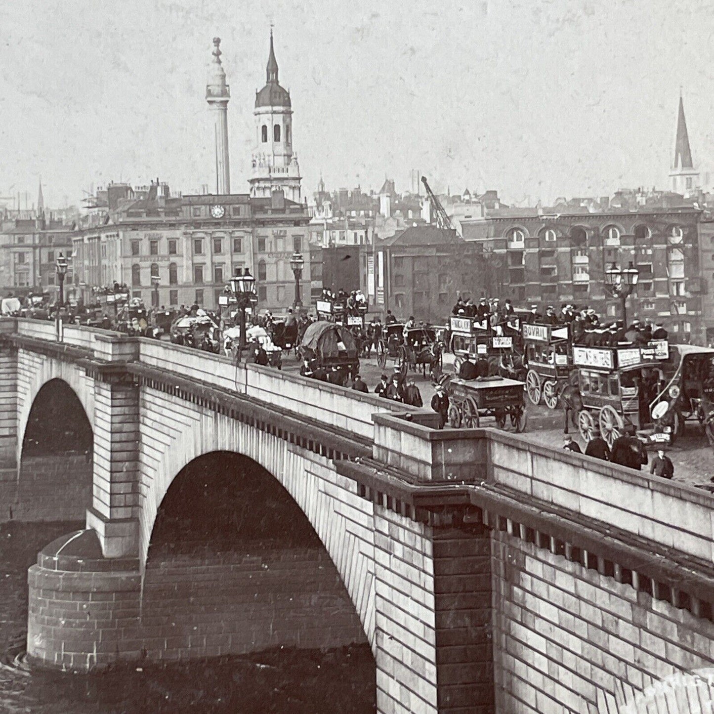 London Bridge England UK Stereoview CH Graves Antique c1900 X3513