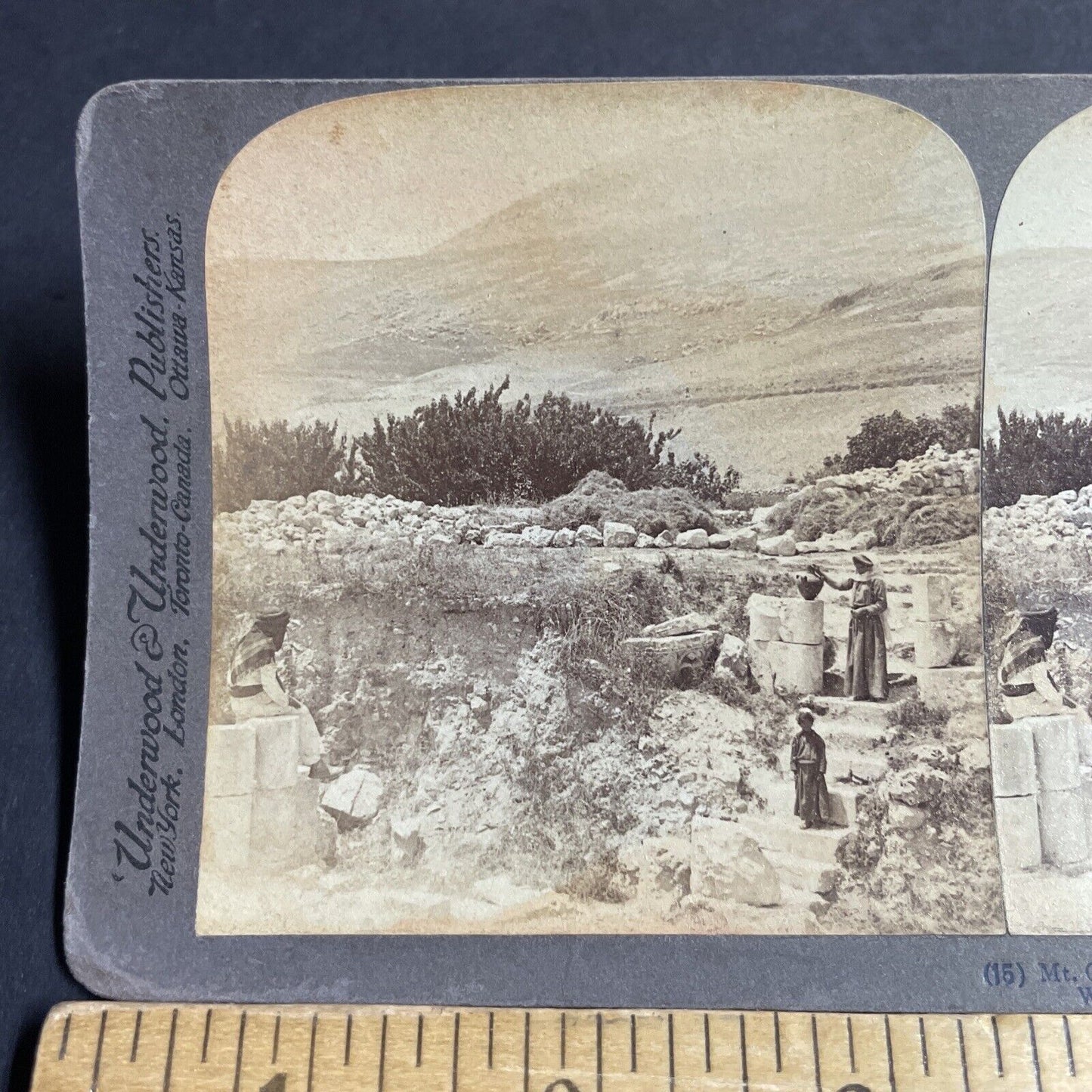 Antique 1900 Desert Nomad Woman Searches For Water Stereoview Photo Card P4204