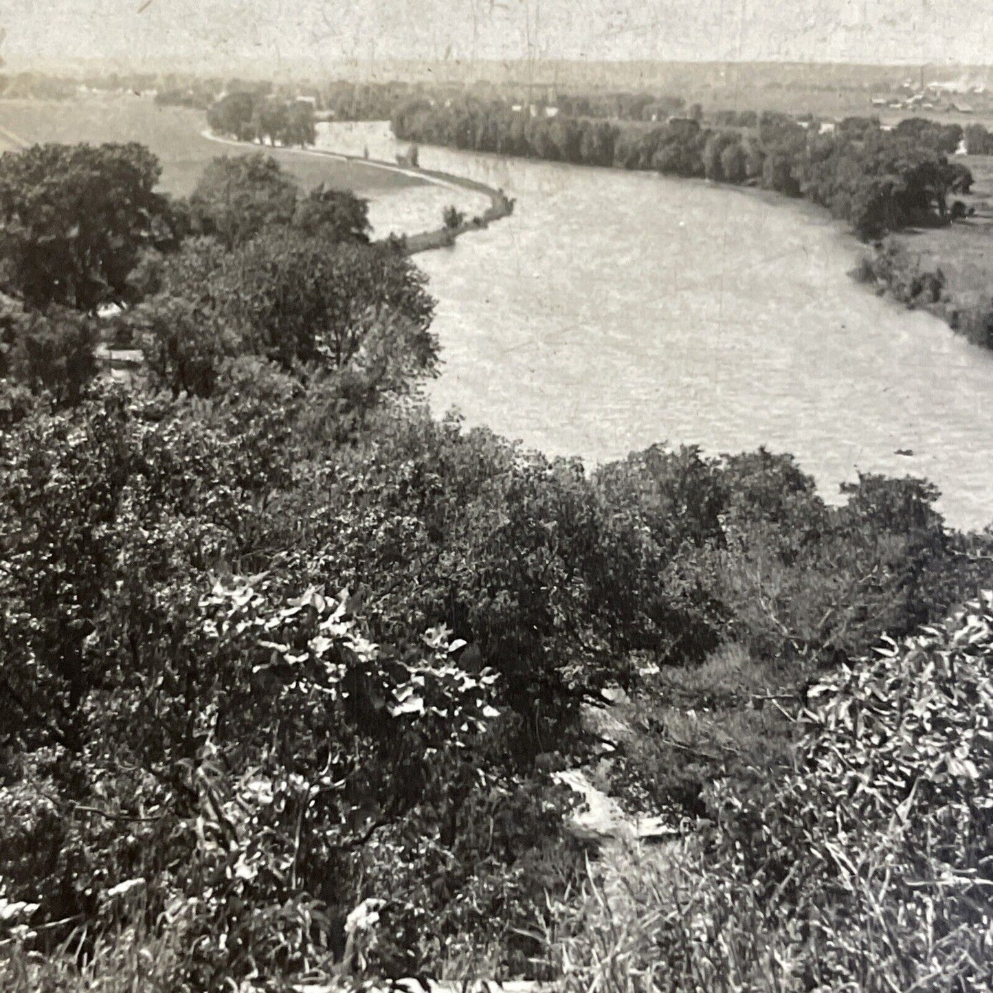 Antique 1910s Illinois River New State Park La Salle Stereoview Photo Card P4284
