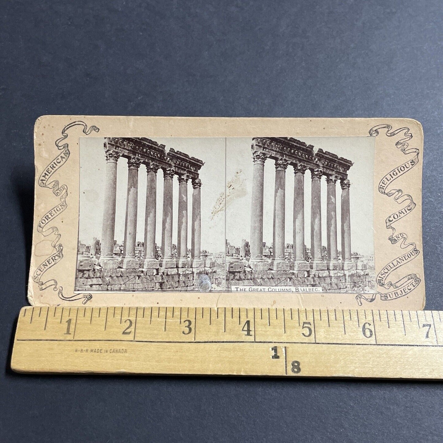 Antique 1880s Ruins Of Baalbek Lebanon Stereoview Photo Card P5114