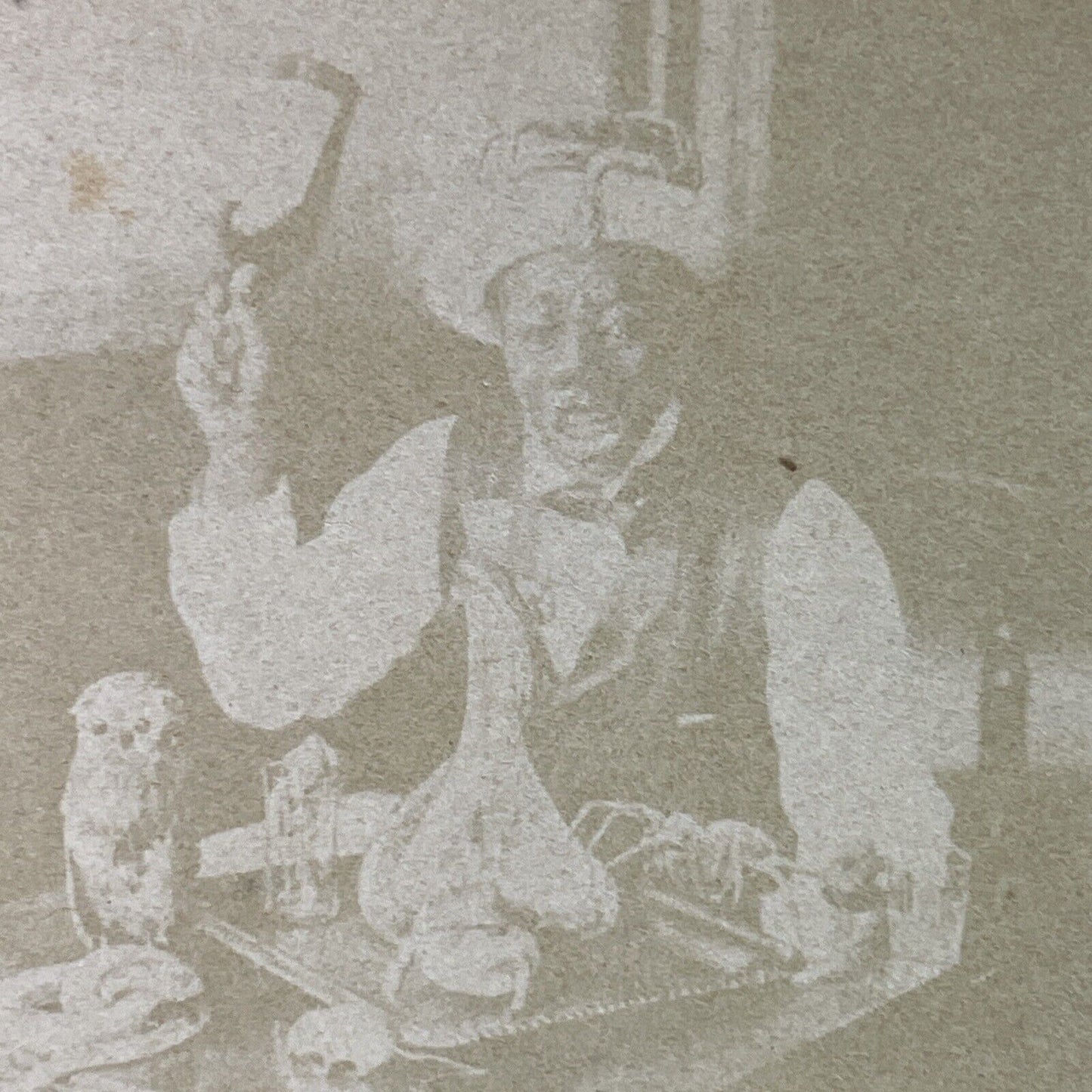 Antique 1870s Voodoo Witch Doctor Skull Black Magic Stereoview Photo Card P3436
