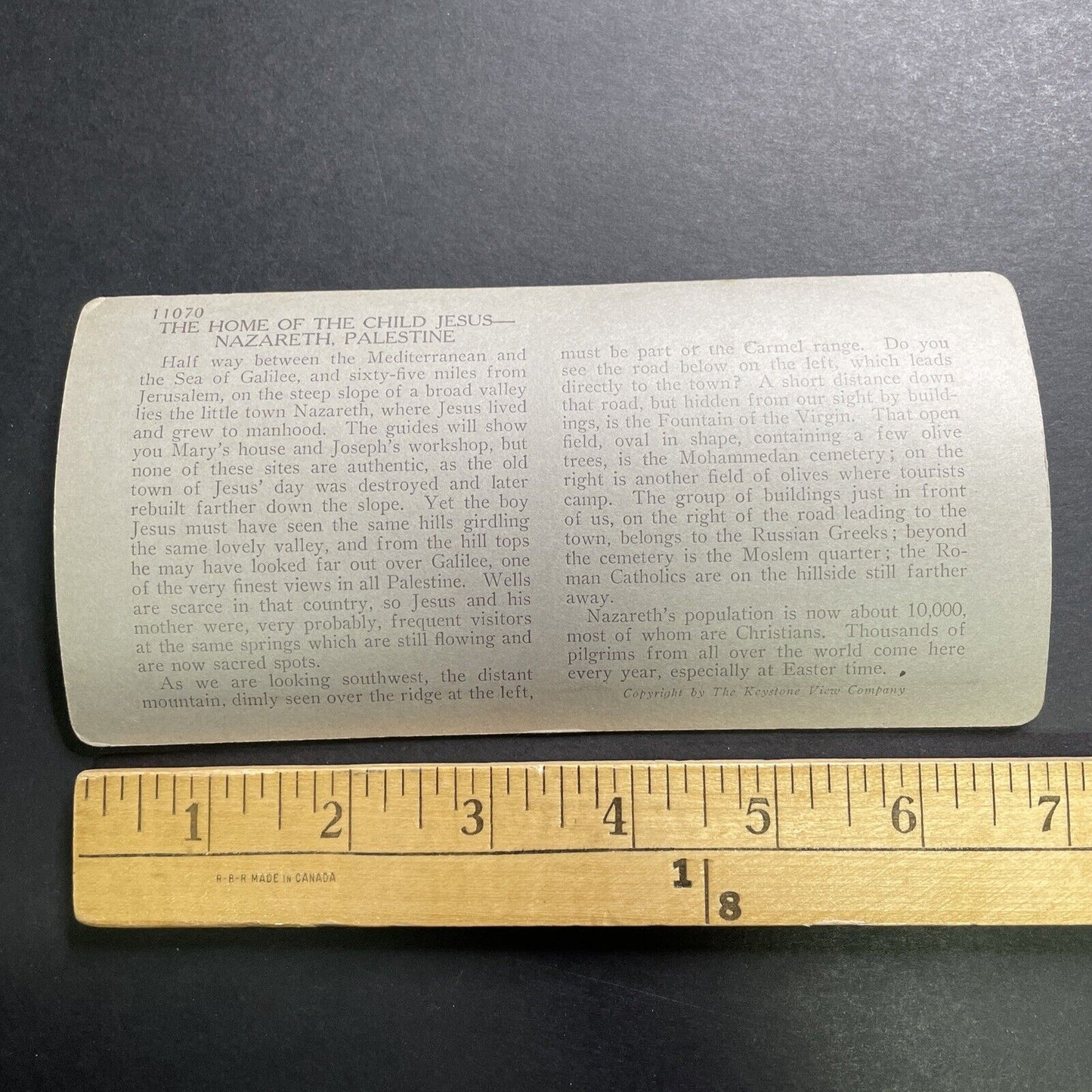 Antique 1918 Merchant On A Donkey Nazareth Israel Stereoview Photo Card P1324