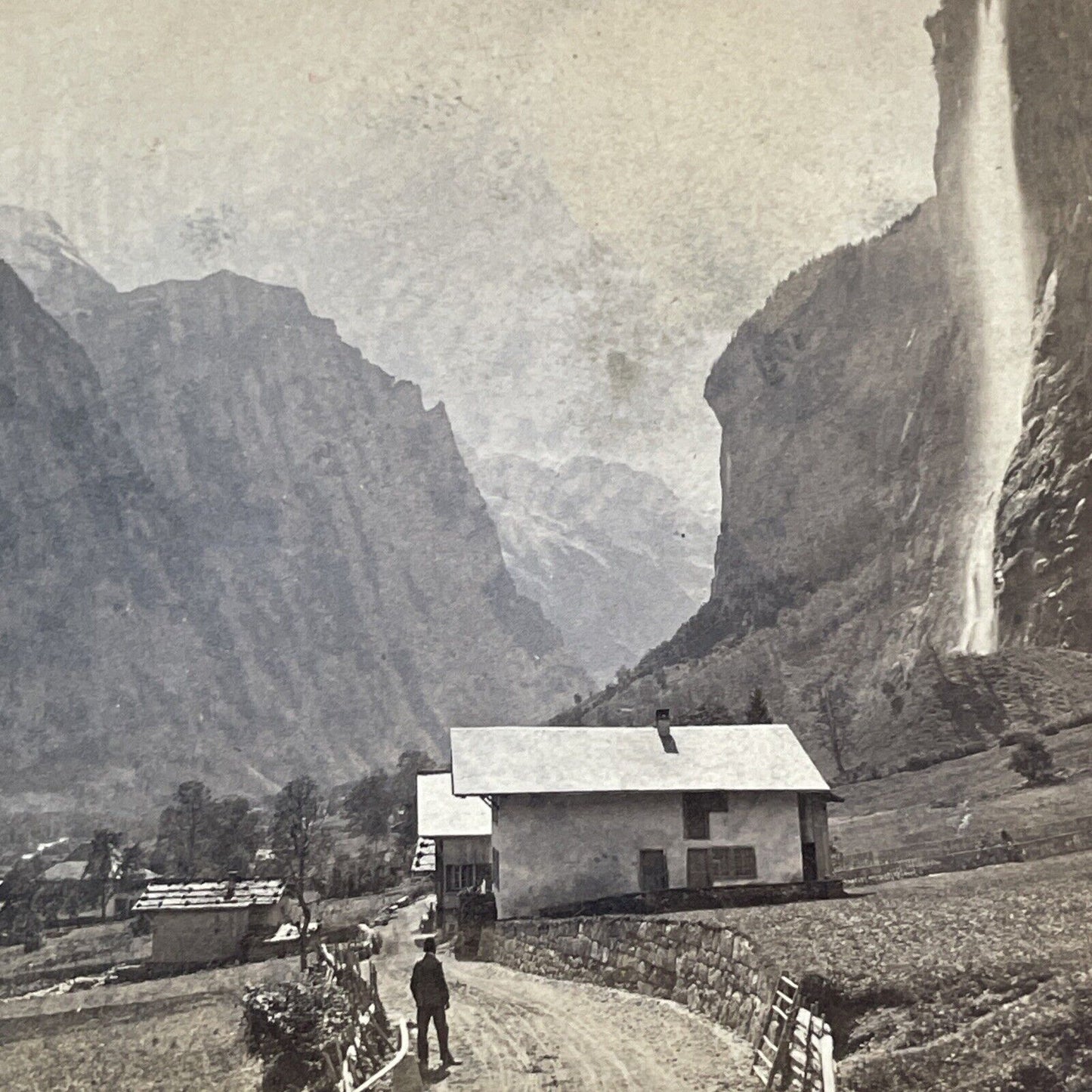 Staubbach Falls Lauterbrunnen Switzerland Stereoview Antique c1870 X3823