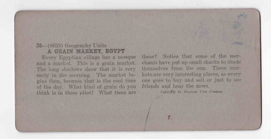 Antique 1903 Vendors At An Open Grain Market, Cairo, Egypt Photo Card P100