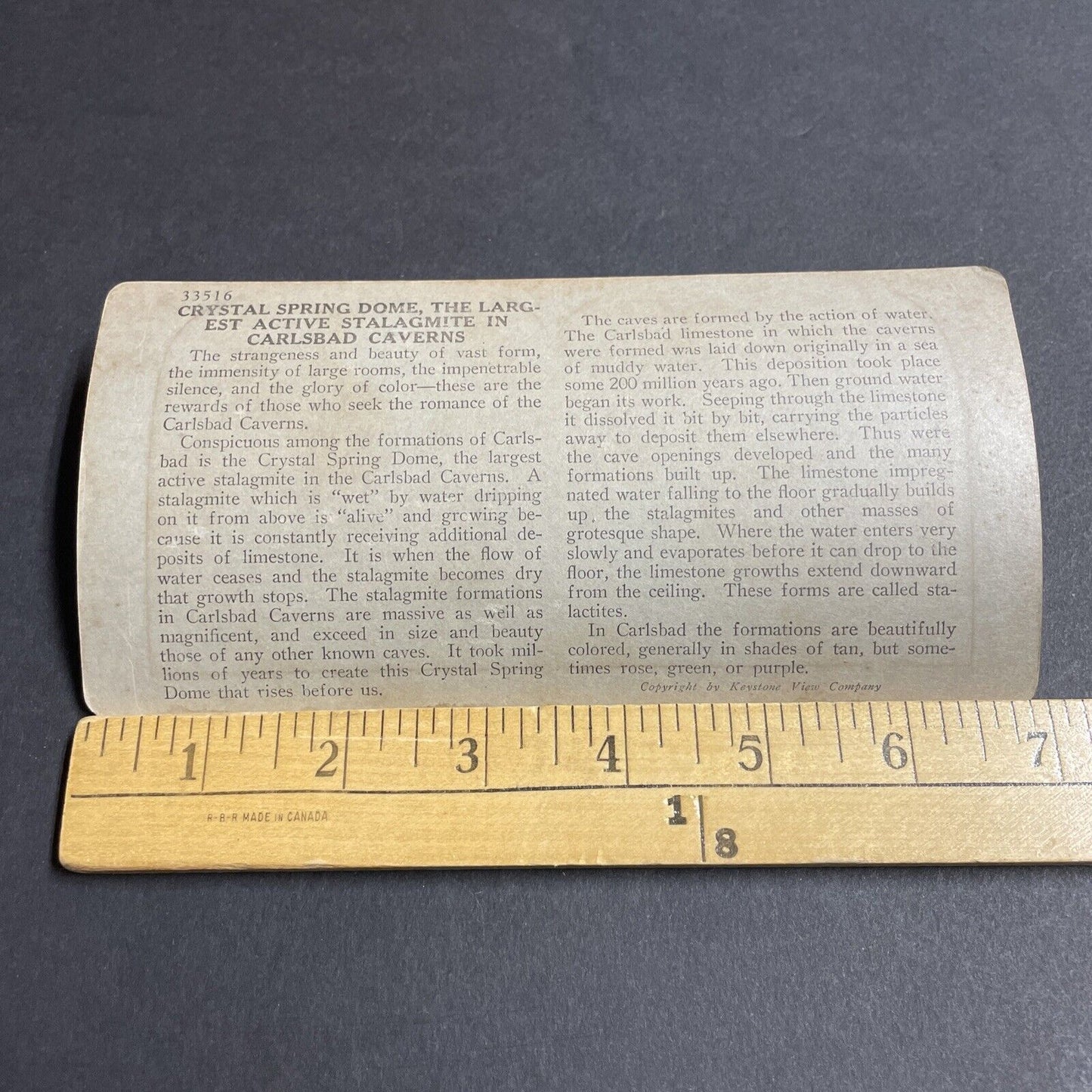 Antique 1920s Carlsbad Caverns New Mexico USA Stereoview Photo Card P4936