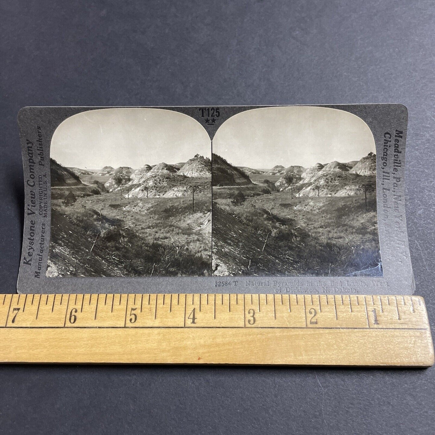 Antique 1910s Dickinson North Dakota Pyramids Stereoview Photo Card P5042