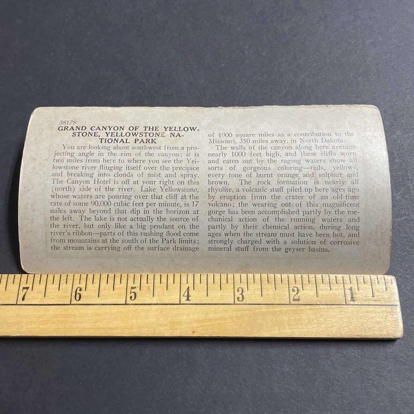Antique 1930s Grand Canyon Of Yellowstone Park Stereoview Photo Card P5011