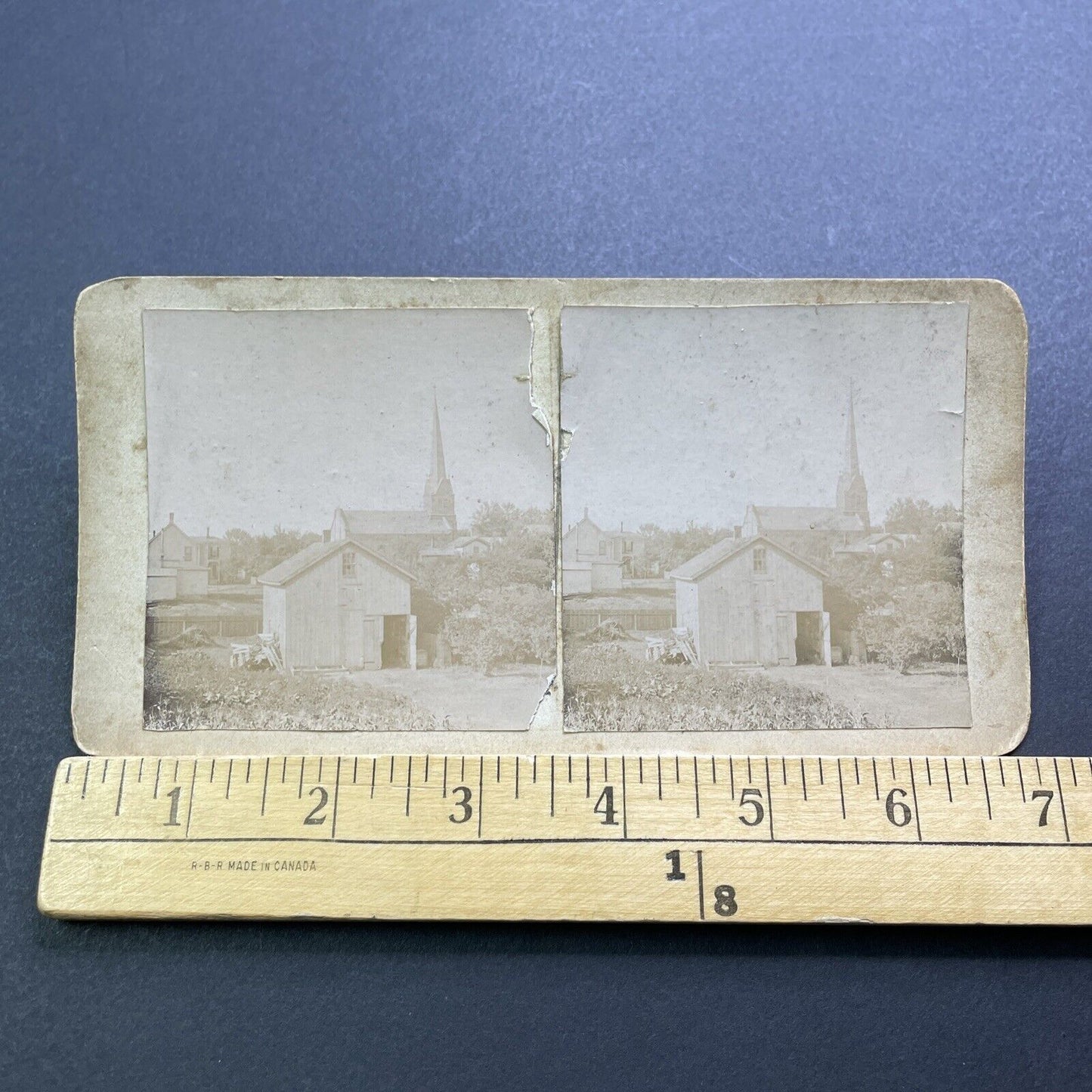 Antique 1860s Pennsylvania Unknown Town Stereoview Photo Card V3401