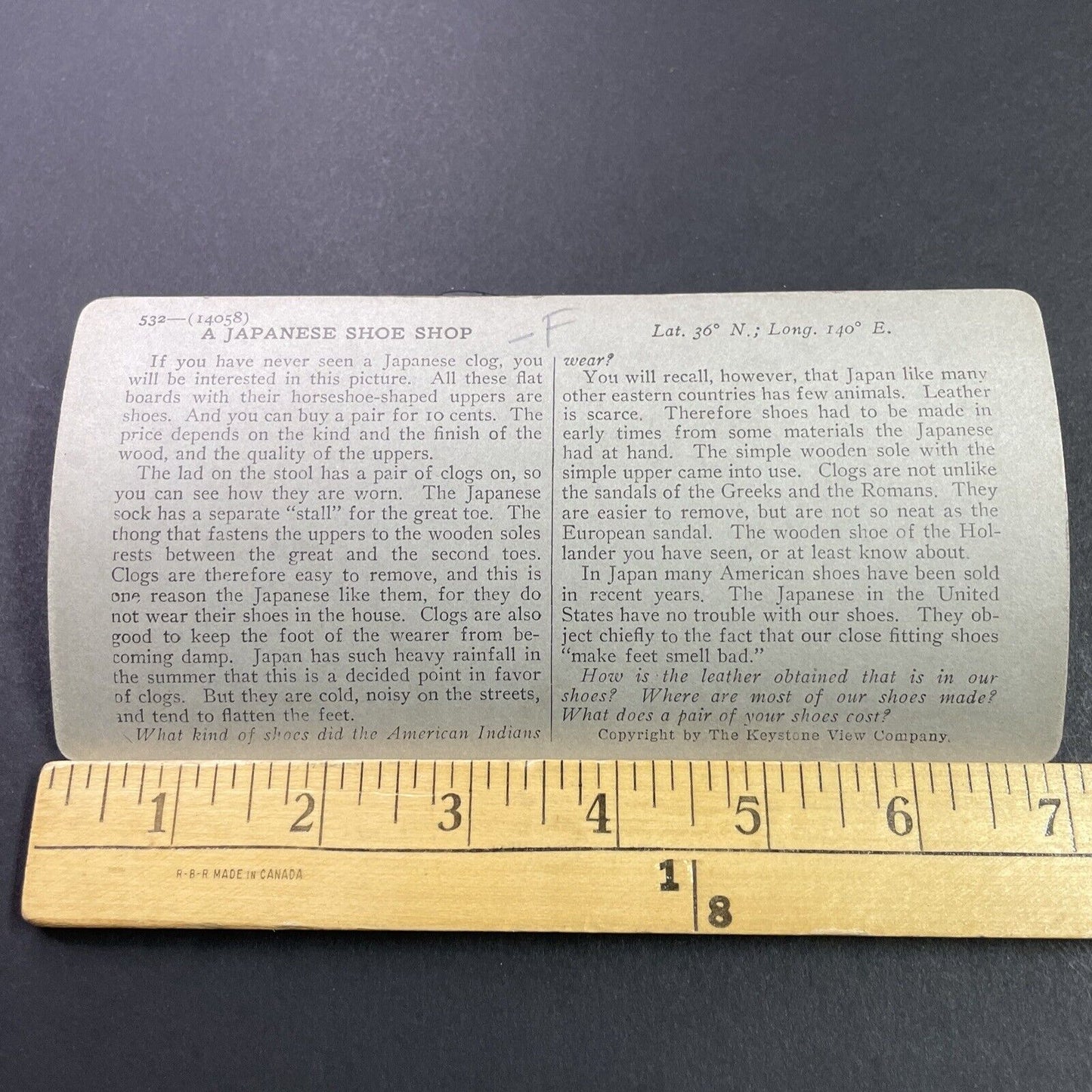Antique 1920s Traditional Wood Shoe Shop Japan Stereoview Photo Card P3744