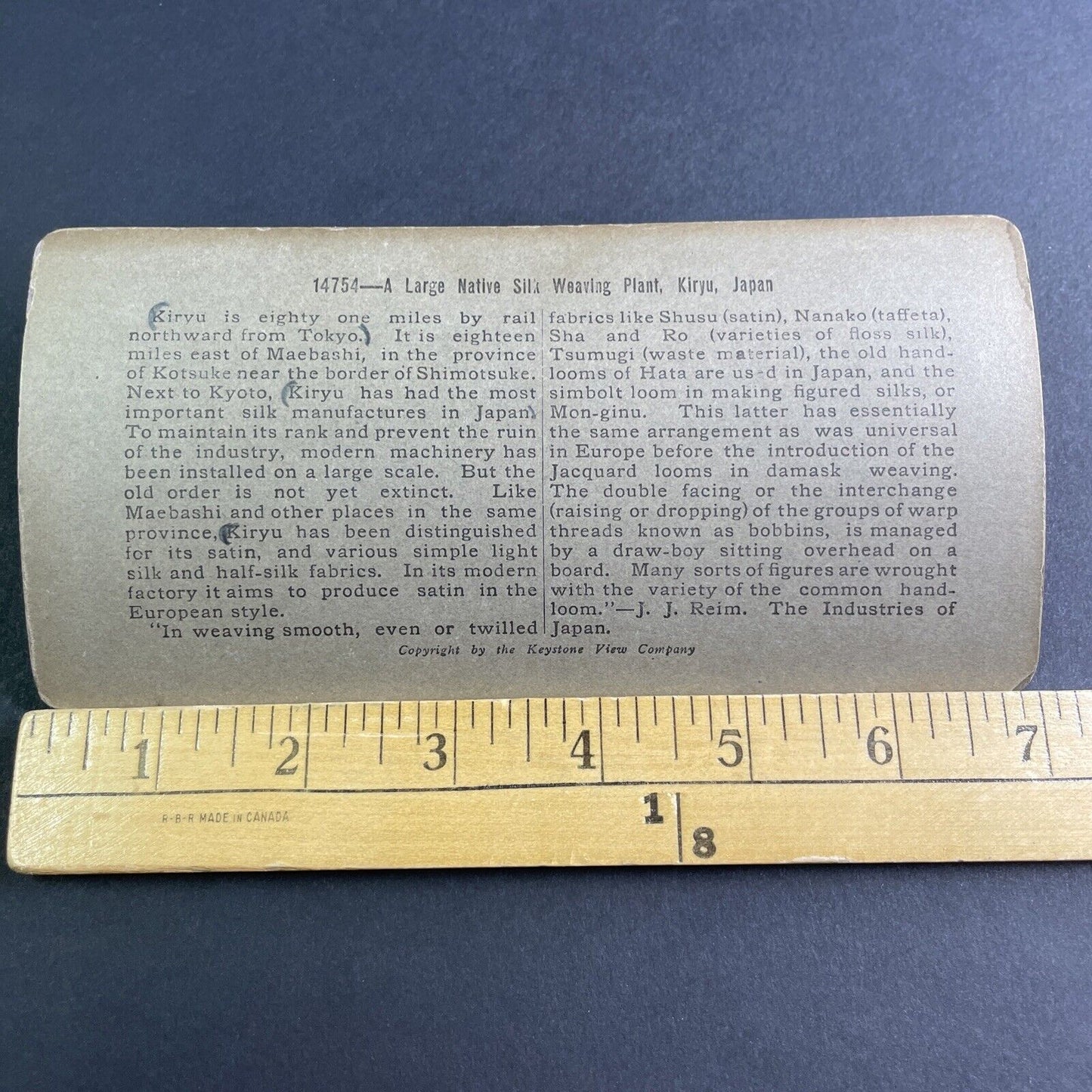 Antique 1904 Silk Garment Factory Kiryu Japan Stereoview Photo Card P2117