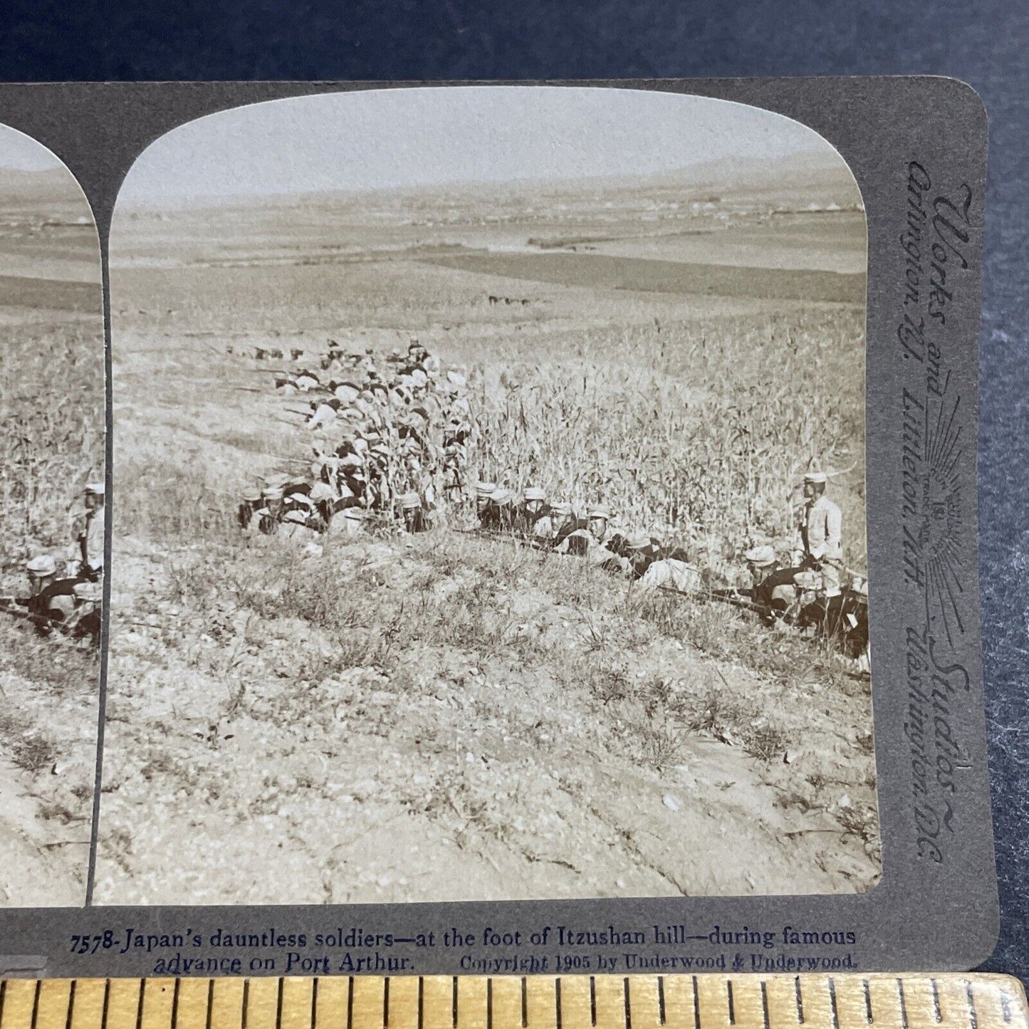 Antique 1905 Japan Soldiers Sneak Attack Russia Stereoview Photo Card P5602