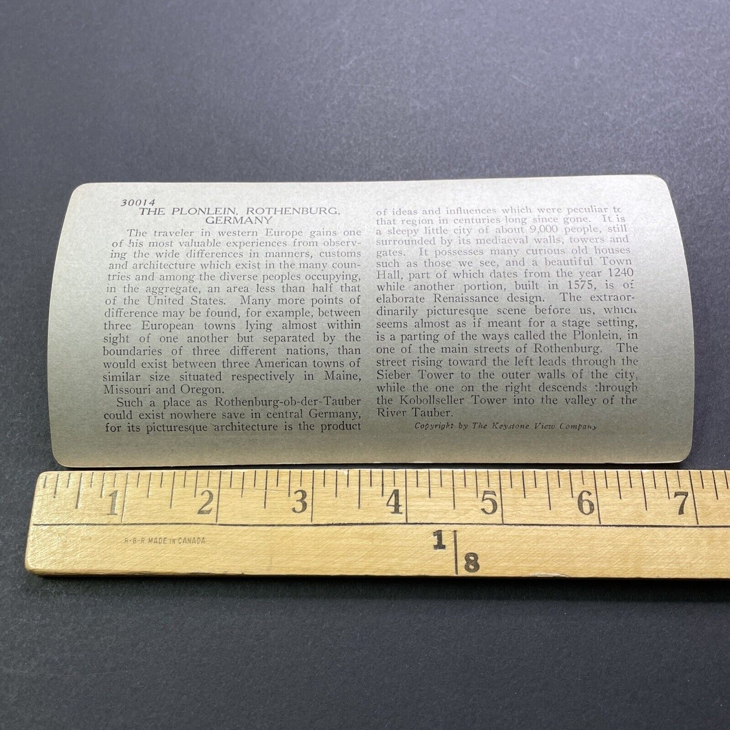 Antique 1930s Rothenburg Germany Under Reich Stereoview Photo Card V2923