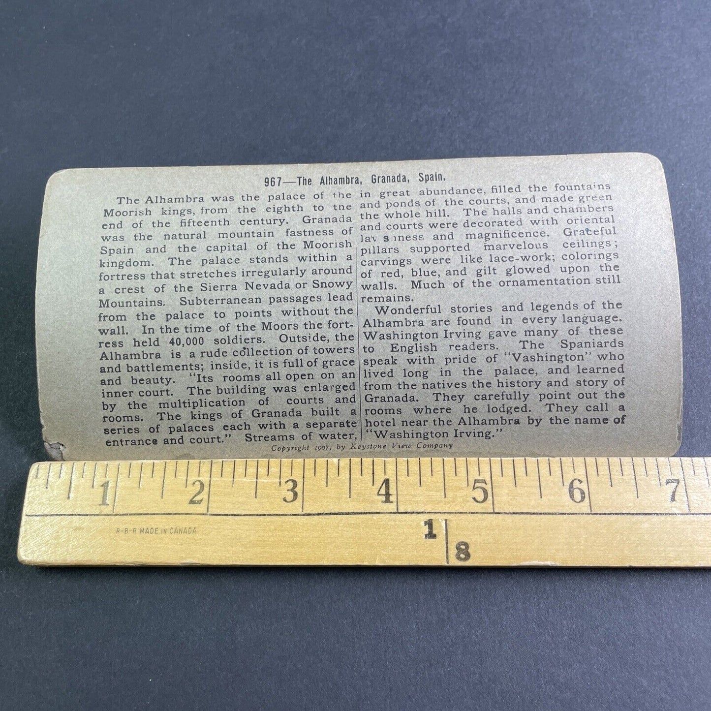 Antique 1895 City Of Granada Spain Aerial View Stereoview Photo Card P2155