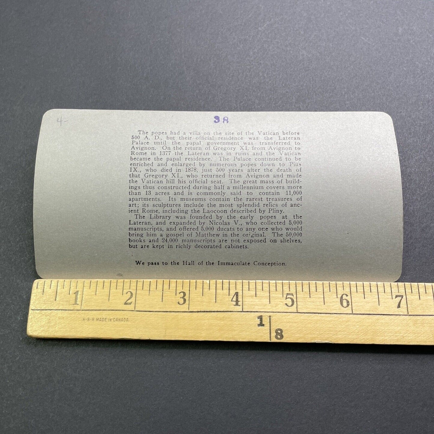 Antique 1900 Secret Library Inside The Vatican Rome Stereoview Photo Card V2878