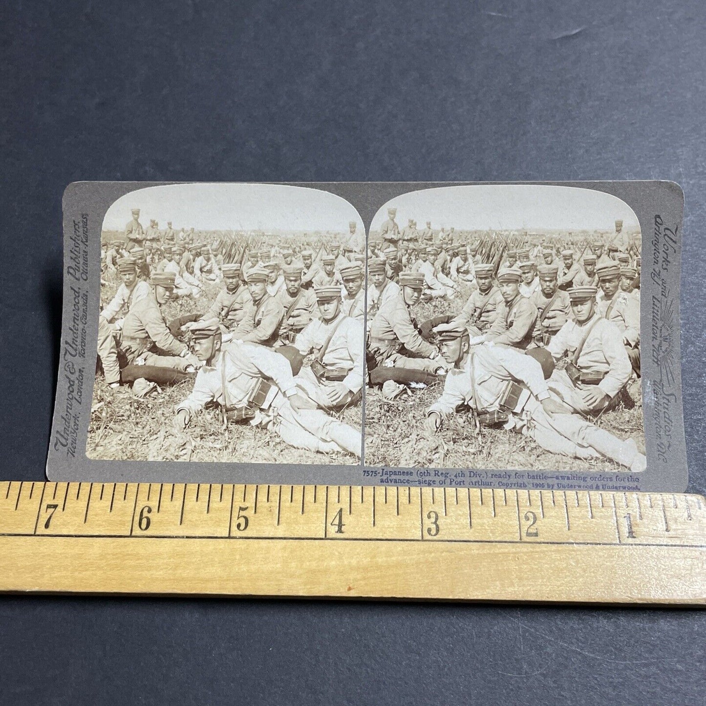 Antique 1905 Japan 9th Regiment Ready For Battle Stereoview Photo Card P380-08
