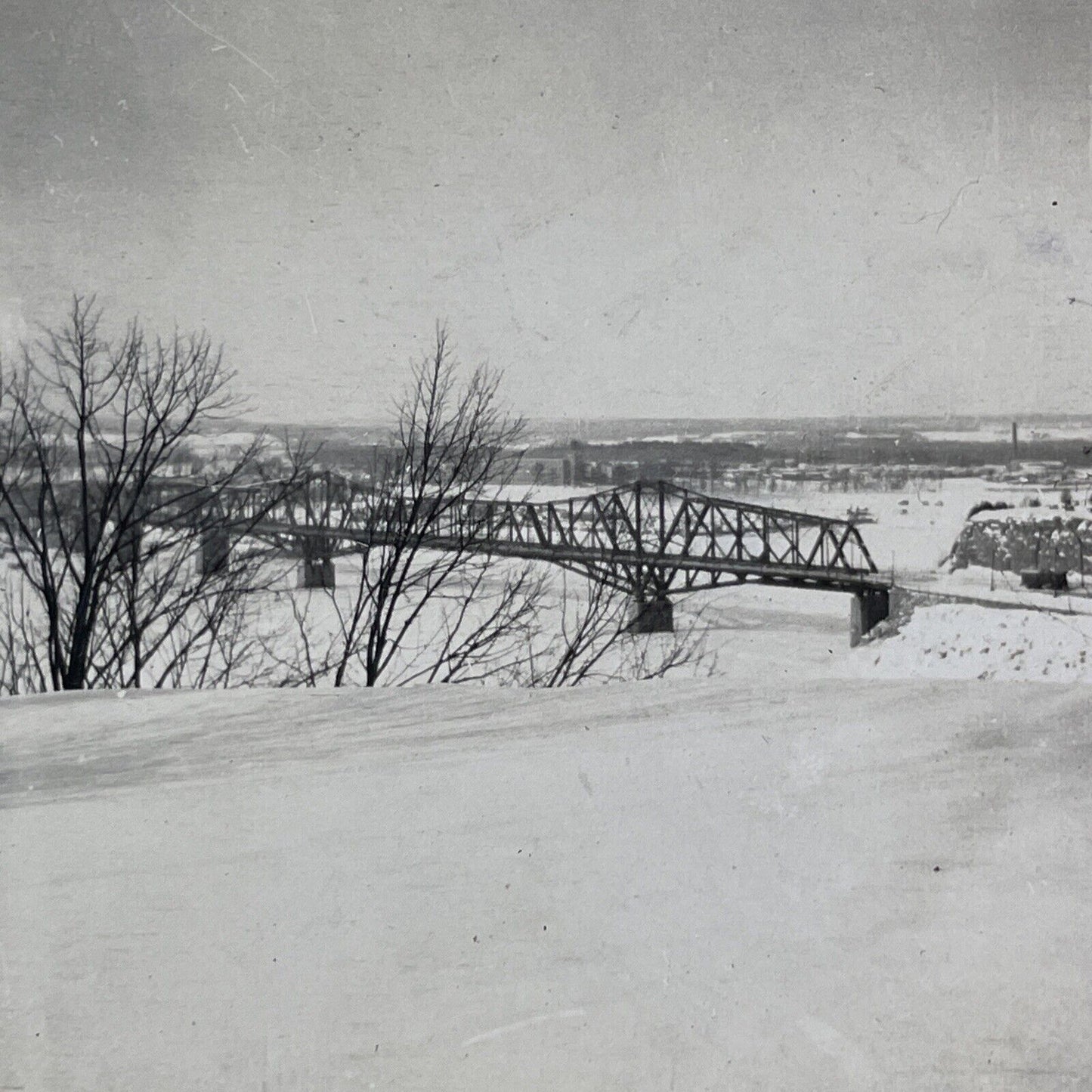 Interprovincial Bridge Ottawa Ontario Canada Stereoview OOAK Antique c1908 Y2712