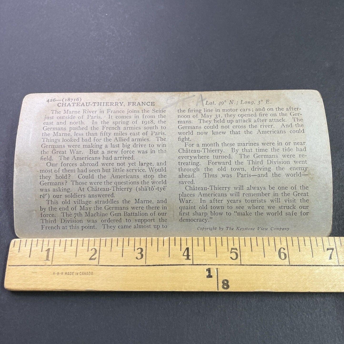 Antique 1910s Chateau-Thierry France City View Stereoview Photo Card P3687