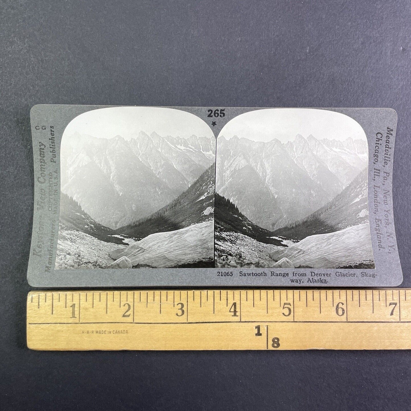 Sawtooth Mountains Skagway Alaska Stereoview Denver Glacier Antique c1920s Y1141