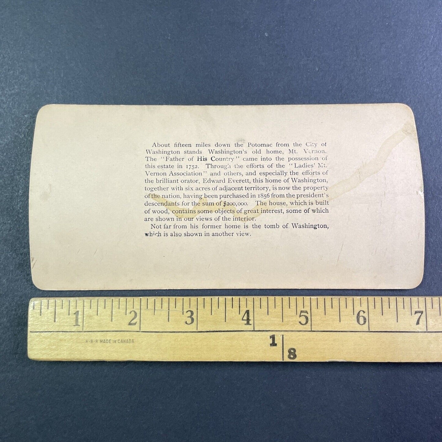 George Washington House Mount Vernon Stereoview Virginia Antique c1898 Y2197