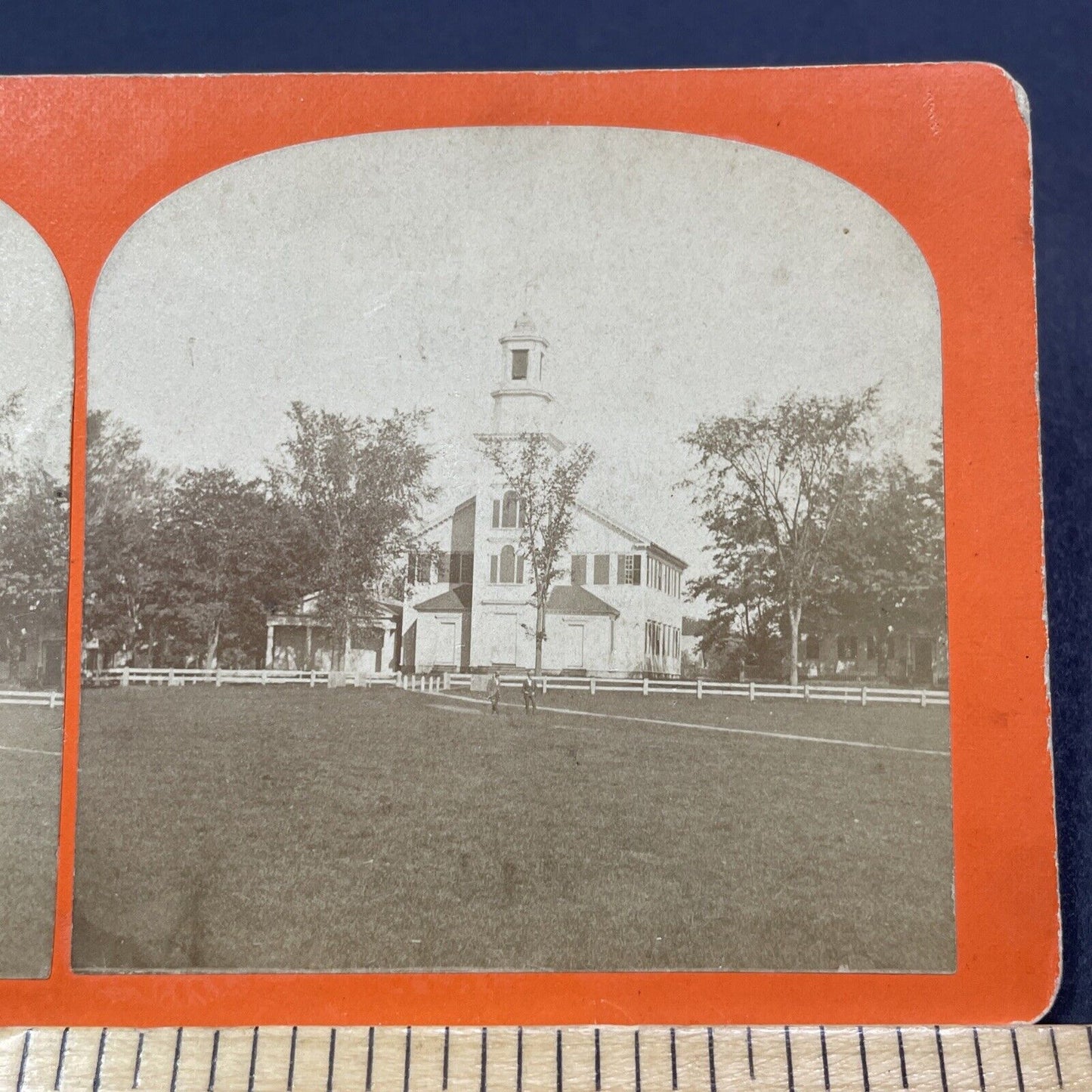 Antique 1860s Church In Hanover New Hampshire Stereoview Photo Card V2055