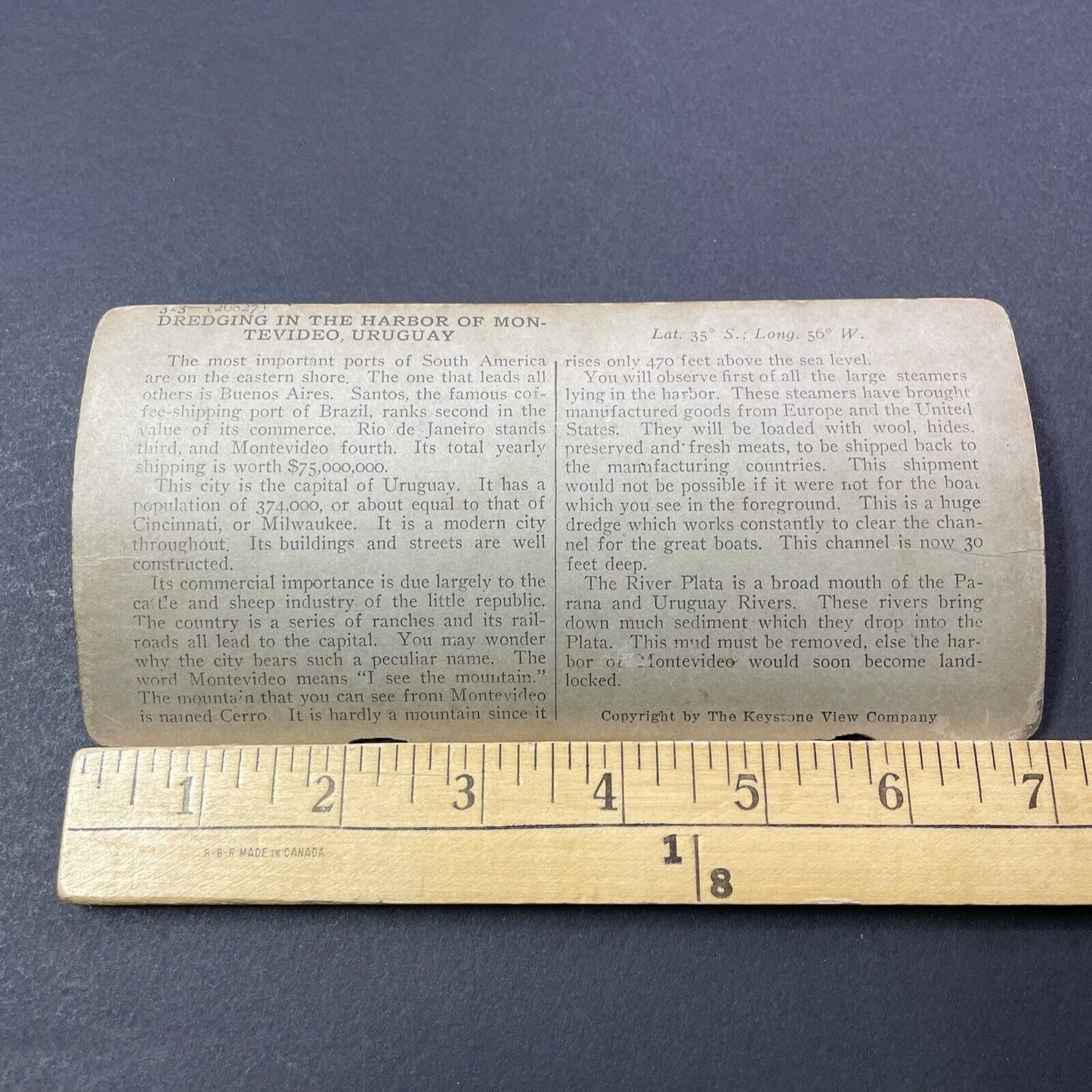 Antique 1909 Dredging A Harbor In Uruguay Stereoview Photo Card V3317