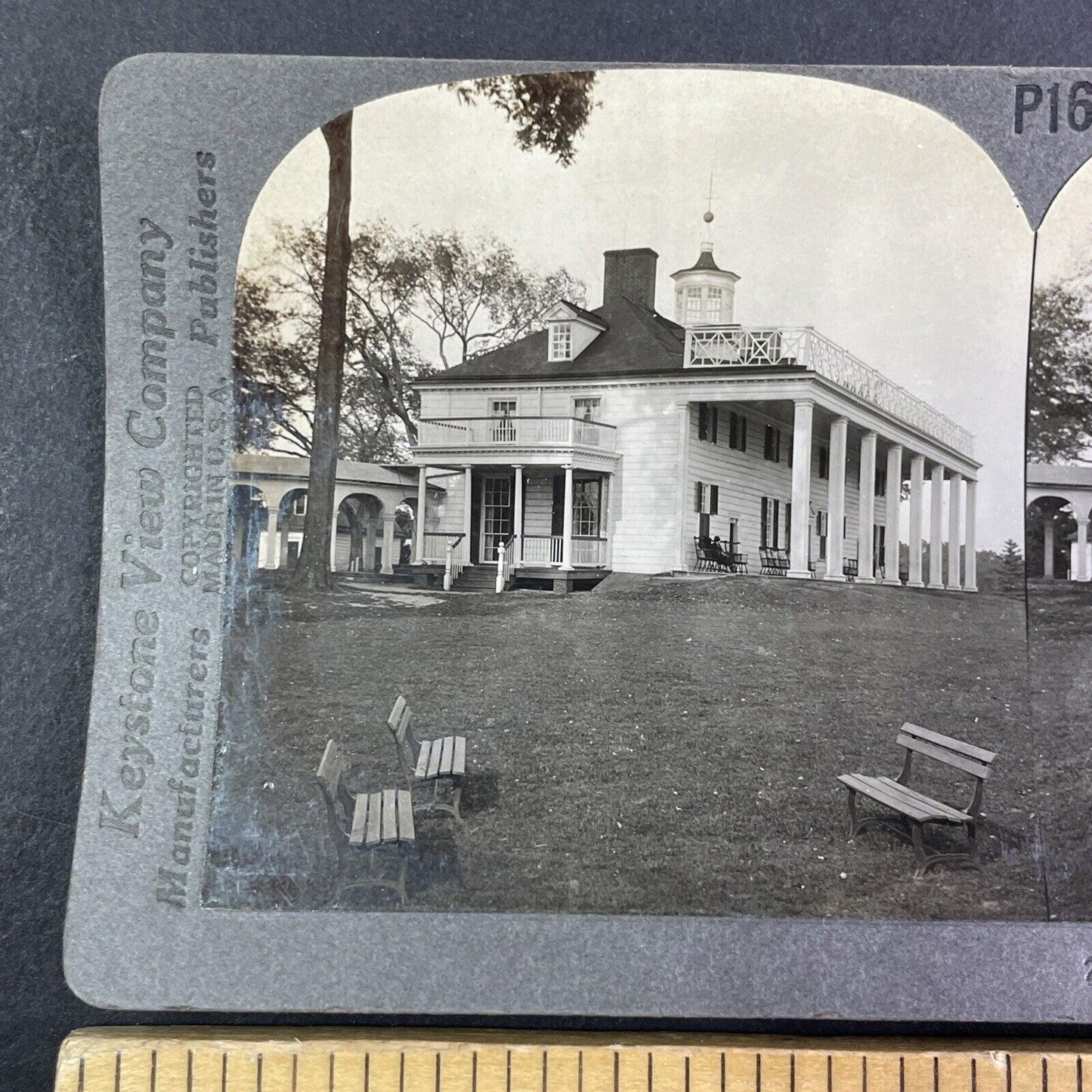 George Washington House Stereoview Mount Vernon Virginia c1910s Y2192