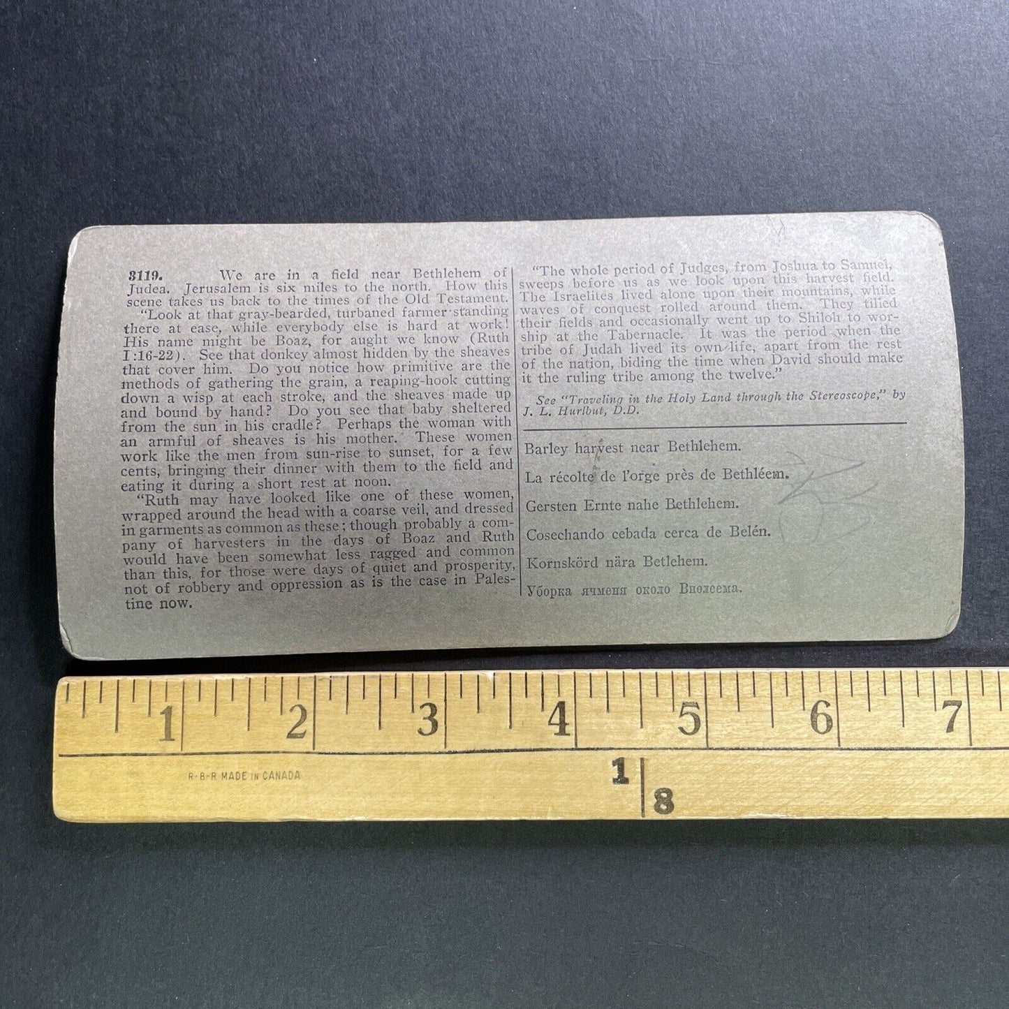 Antique 1905 Barley Farm In Bethlehem Israel Stereoview Photo Card P1744