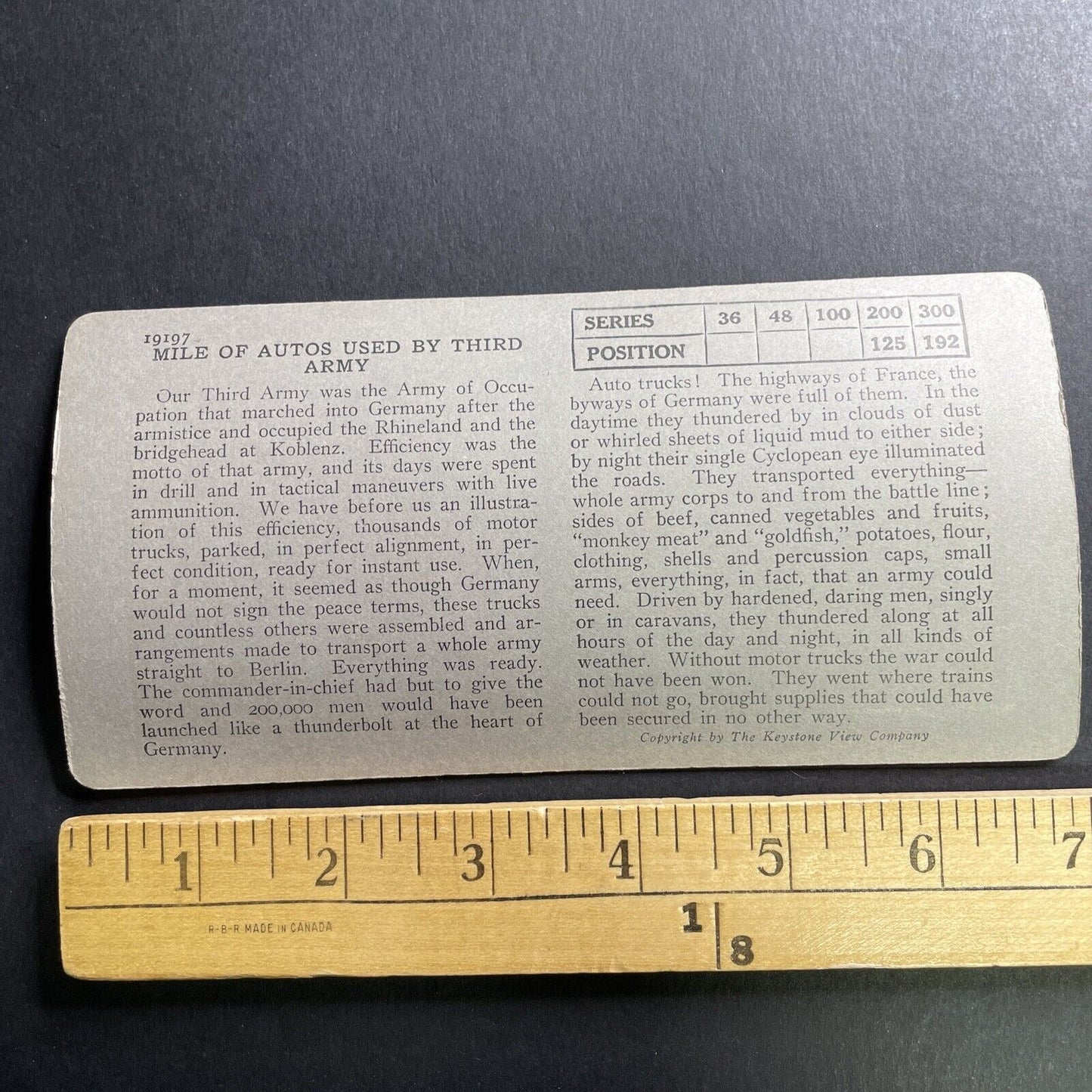 Antique 1913 United States Third Army WW1 France Stereoview Photo Card P1581