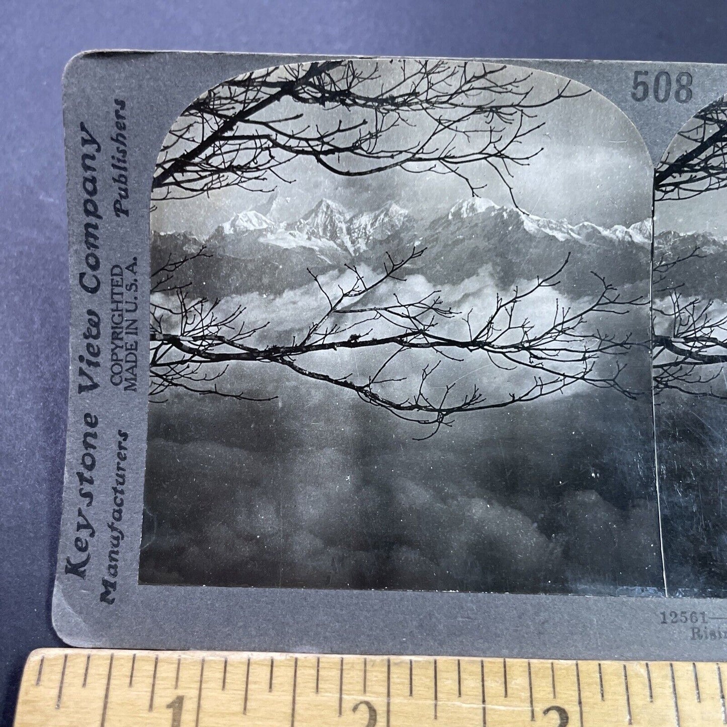 Antique 1910s Himalayan Mountains In Nepal Stereoview Photo Card P3748