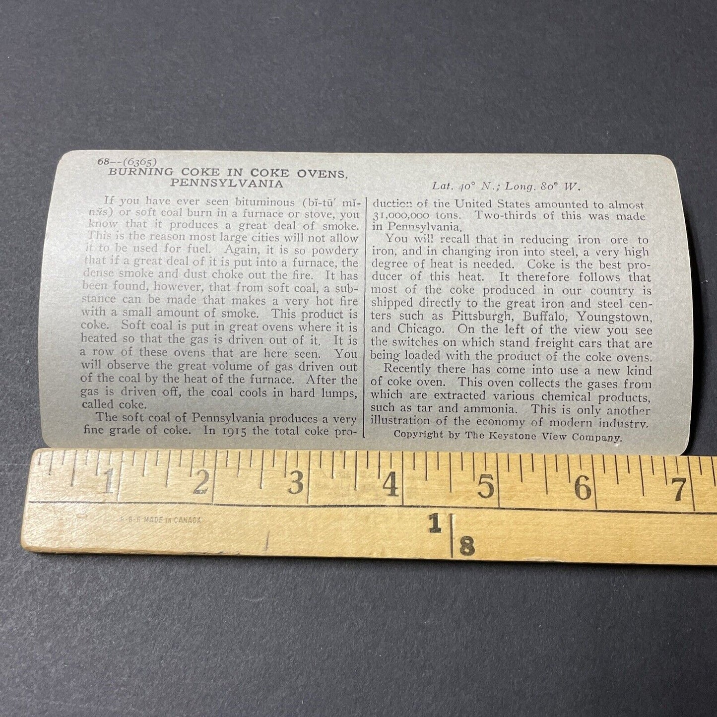 Antique 1920s Clay Steel Furnaces Connellsville PA Stereoview Photo Card V1818