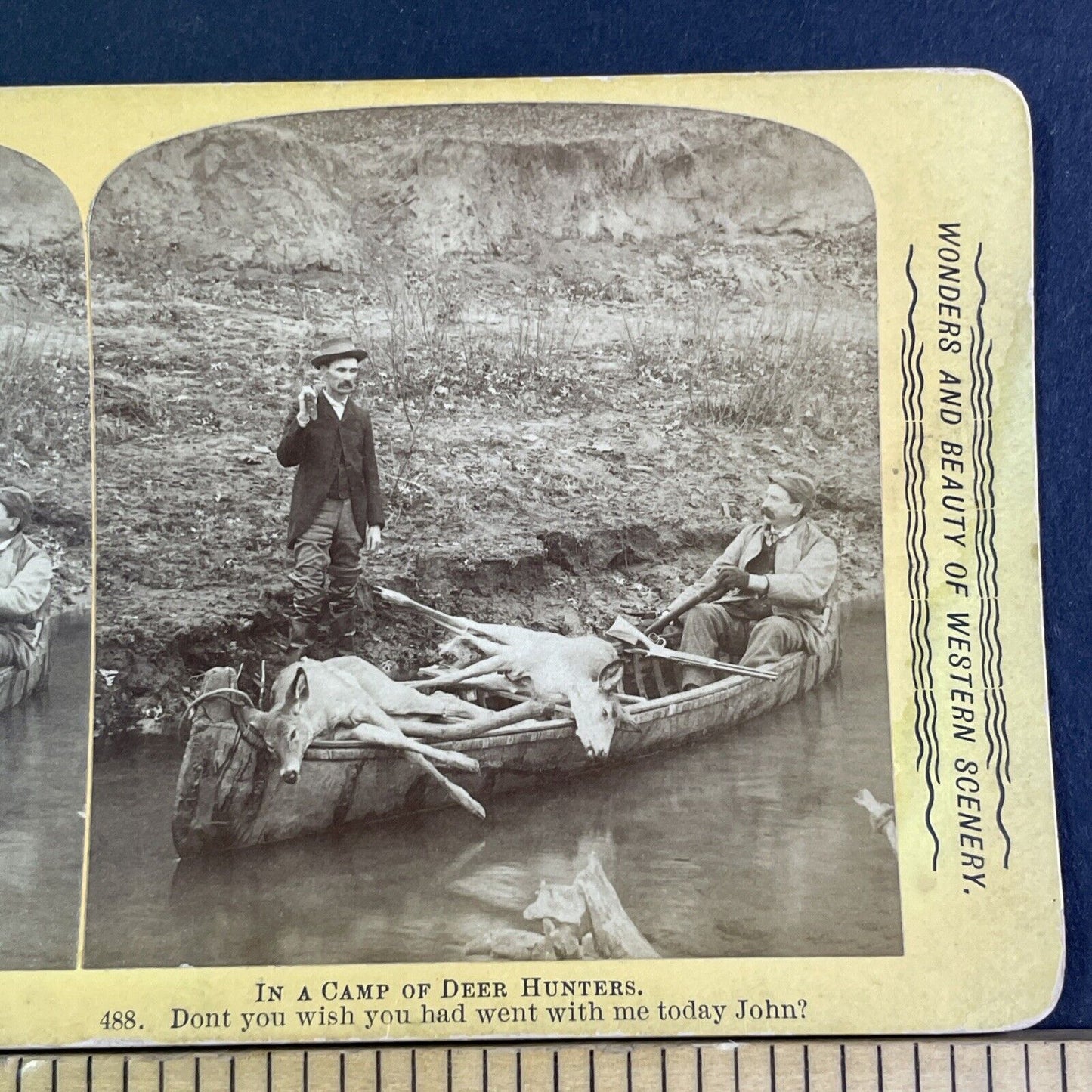 H.H. Bennett Hunting On The Wisconsin River Stereoview Antique c1870s X3137