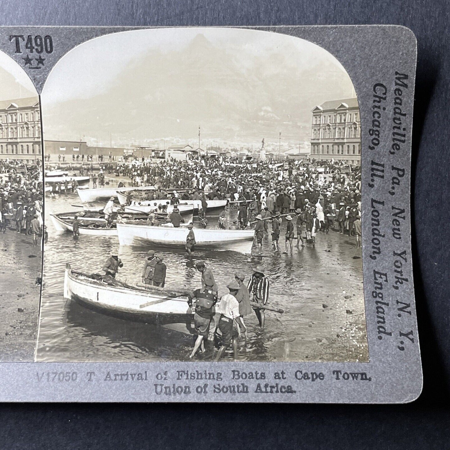 Antique 1909 Cape Town South Africa Port & Harbor Stereoview Photo Card P1014