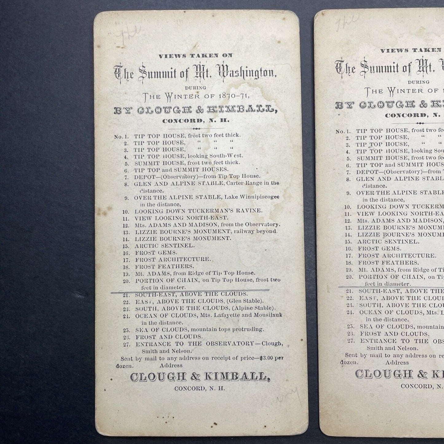 Lot Of 3 Antique Overexposed 'Blank' Stereoview Photo Cards From 1871 P580-116