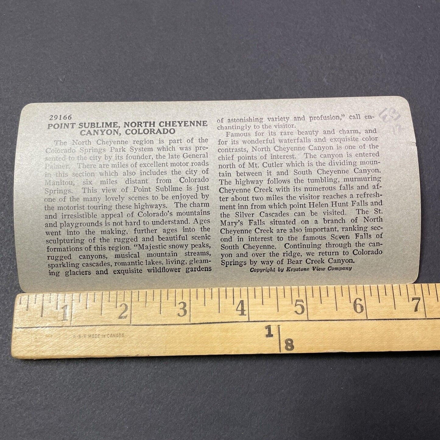 Antique 1920s Cheyenne Canyon Manitou Colorado Stereoview Photo Card V2196