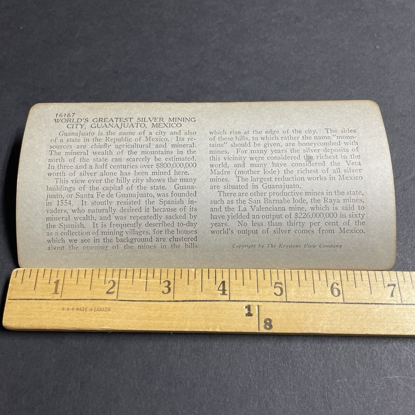 Antique 1910s Guanajuato Silver Mining City Stereoview Photo Card P4443