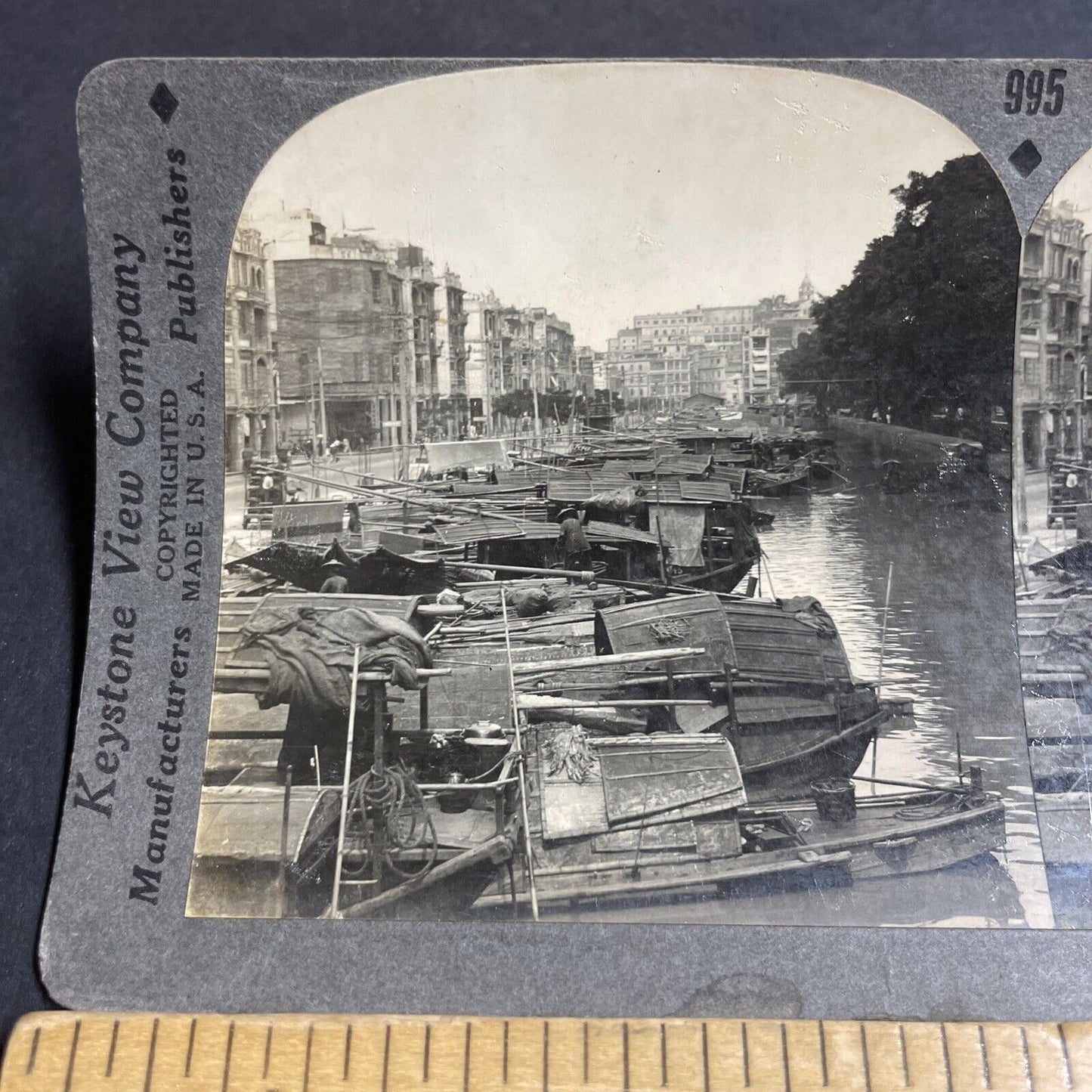 Antique 1920s Shamian Island Guangzhou China Stereoview Photo Card P4923