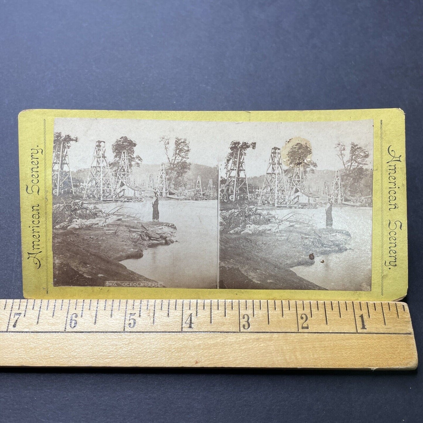 Antique 1860s Titusville Pennsylvania Oil Rush Stereoview Photo Card P2289