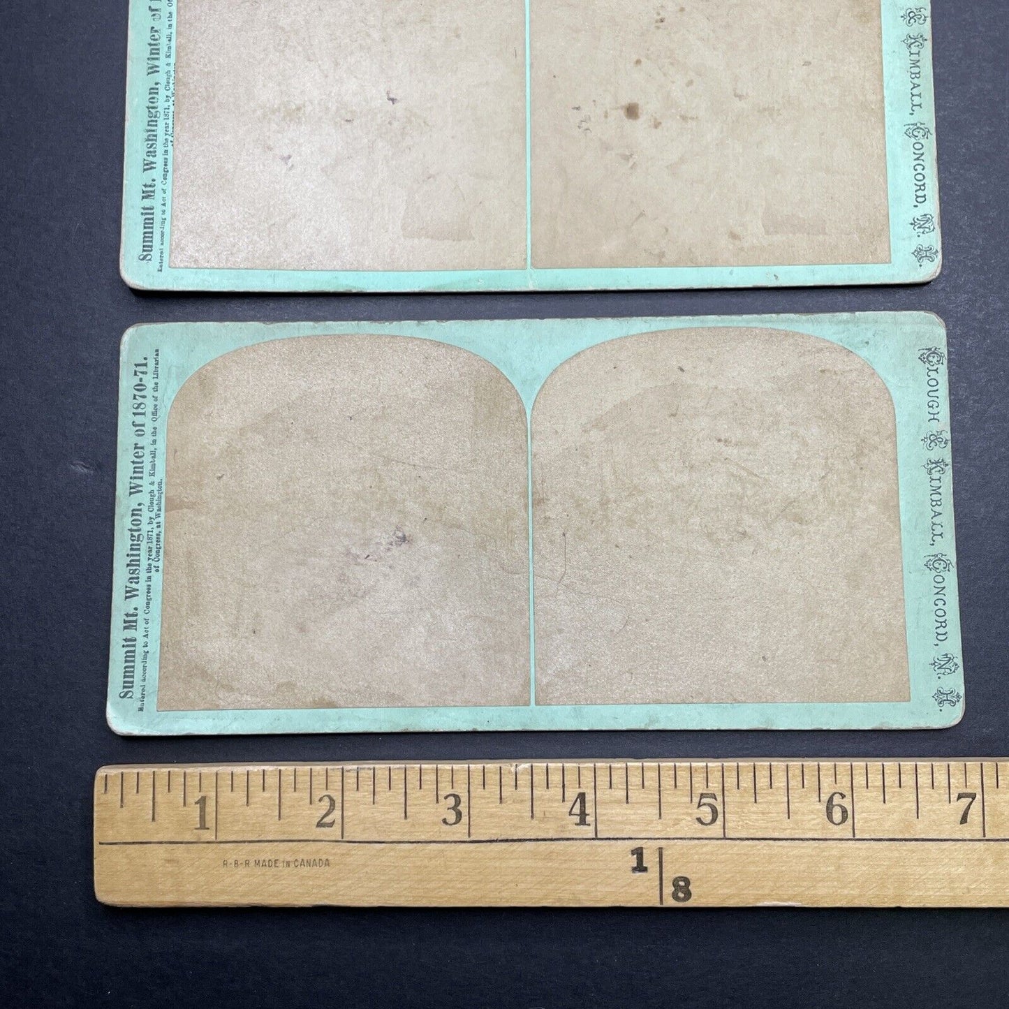 Lot Of 3 Antique Overexposed 'Blank' Stereoview Photo Cards From 1871 P580-116