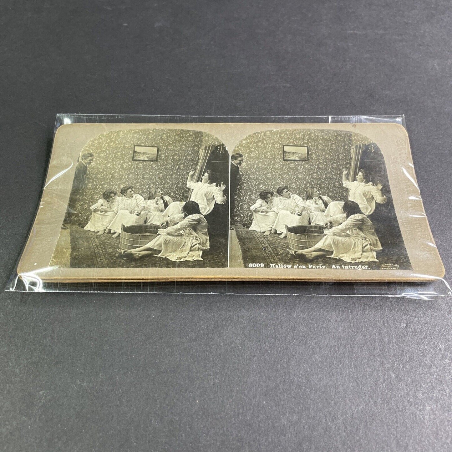 Lot of 2 Halloween Series 6009 & 6010 Stereoview C.H. Graves c1899 Y1232