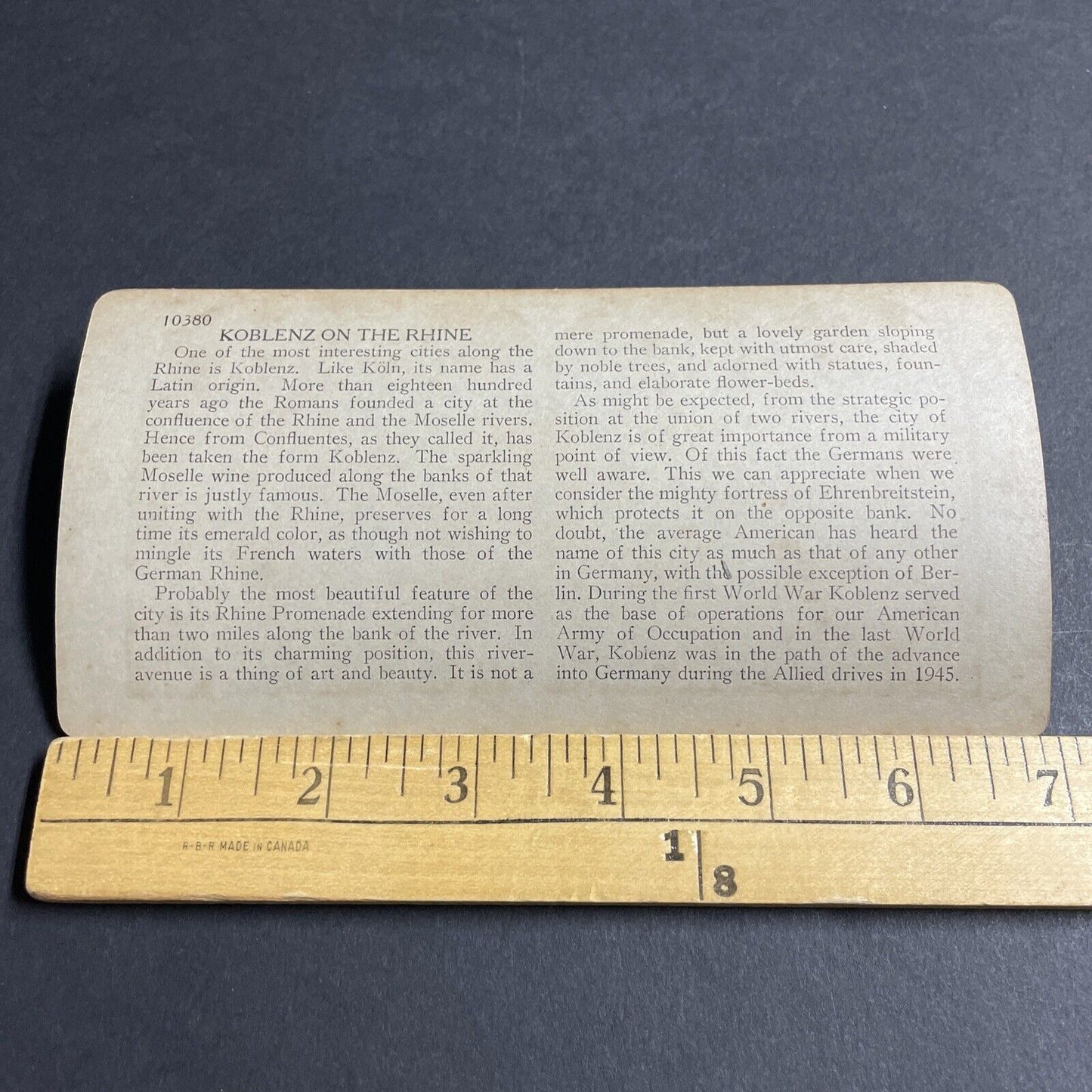 Antique 1910s Koblenz Germany On The Rhine Stereoview Photo Card P4562