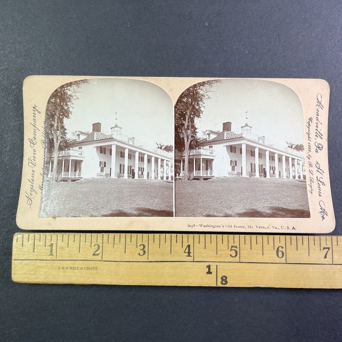 George Washington House Mount Vernon Stereoview Virginia Antique c1898 Y2197