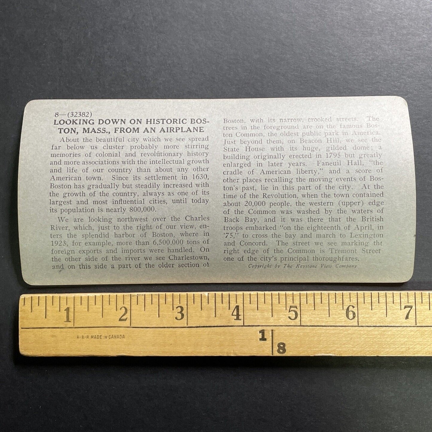 Antique 1933 Boston Massachusetts Birsdeye View Stereoview Photo Card P1403
