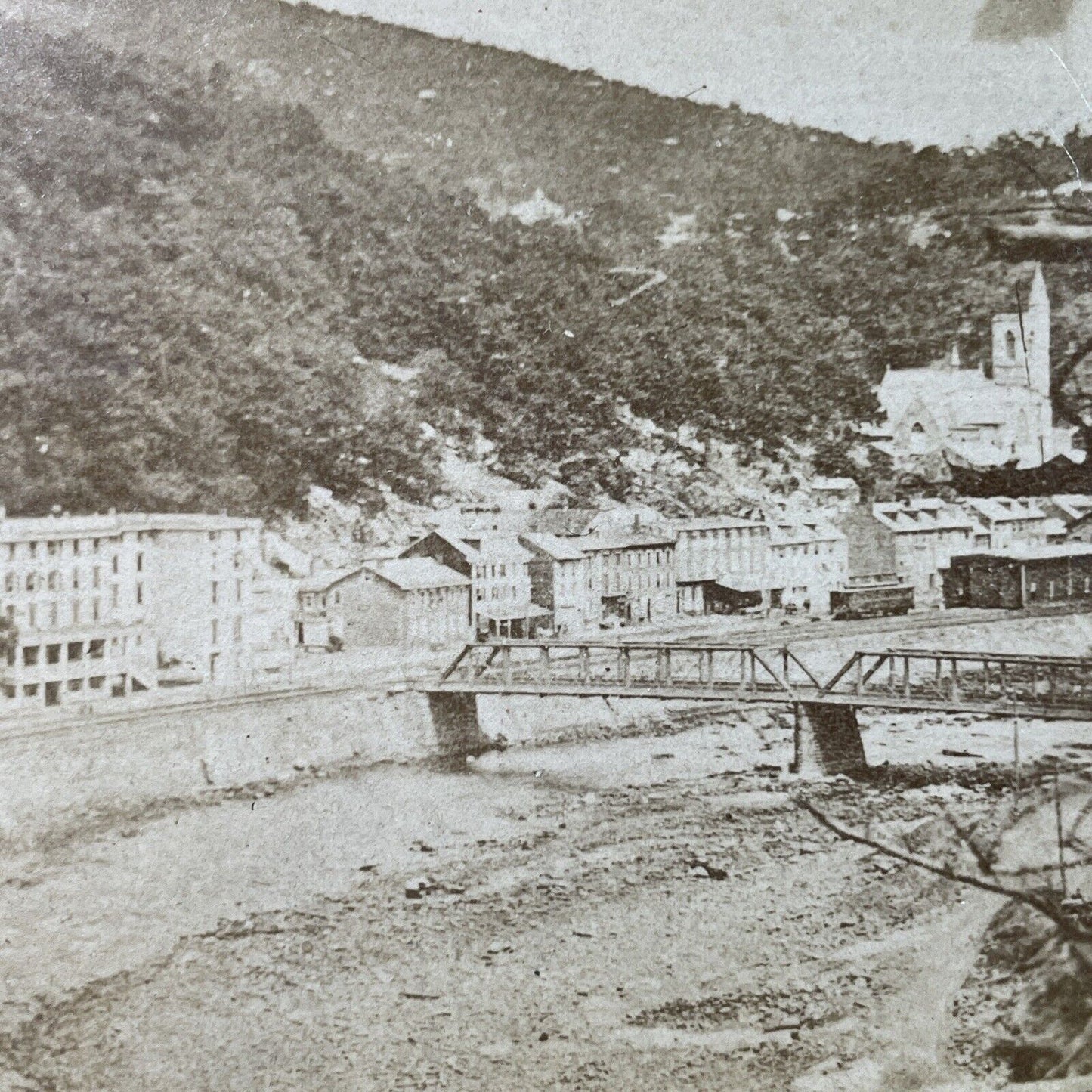 Antique 1870s Jim Thorpe Pennsylvania Stereoview Photo Card P3061